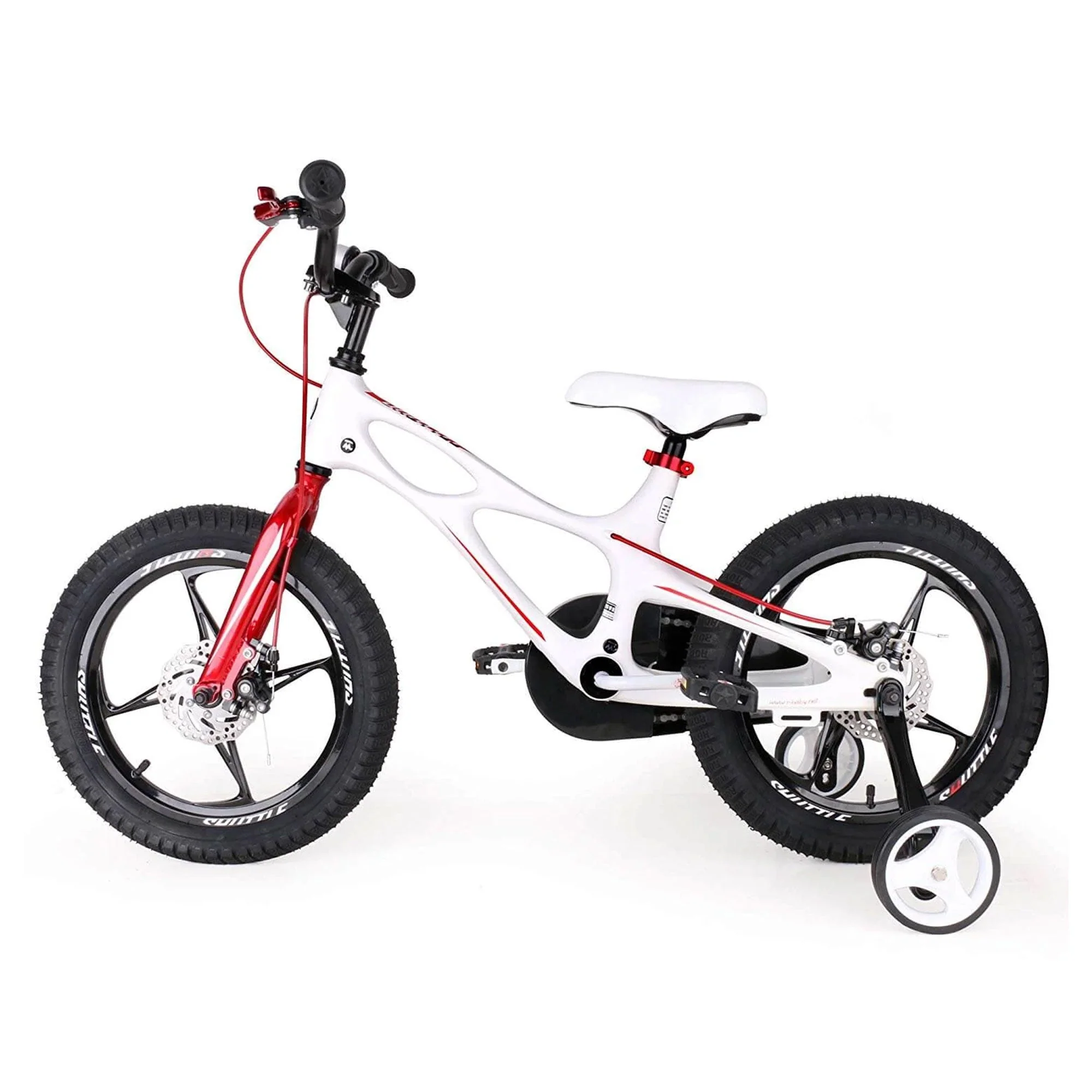 RoyalBaby Space Shuttle 16" Magnesium Alloy Kids Bicycle w/2 Disc Brakes, White - Image 6