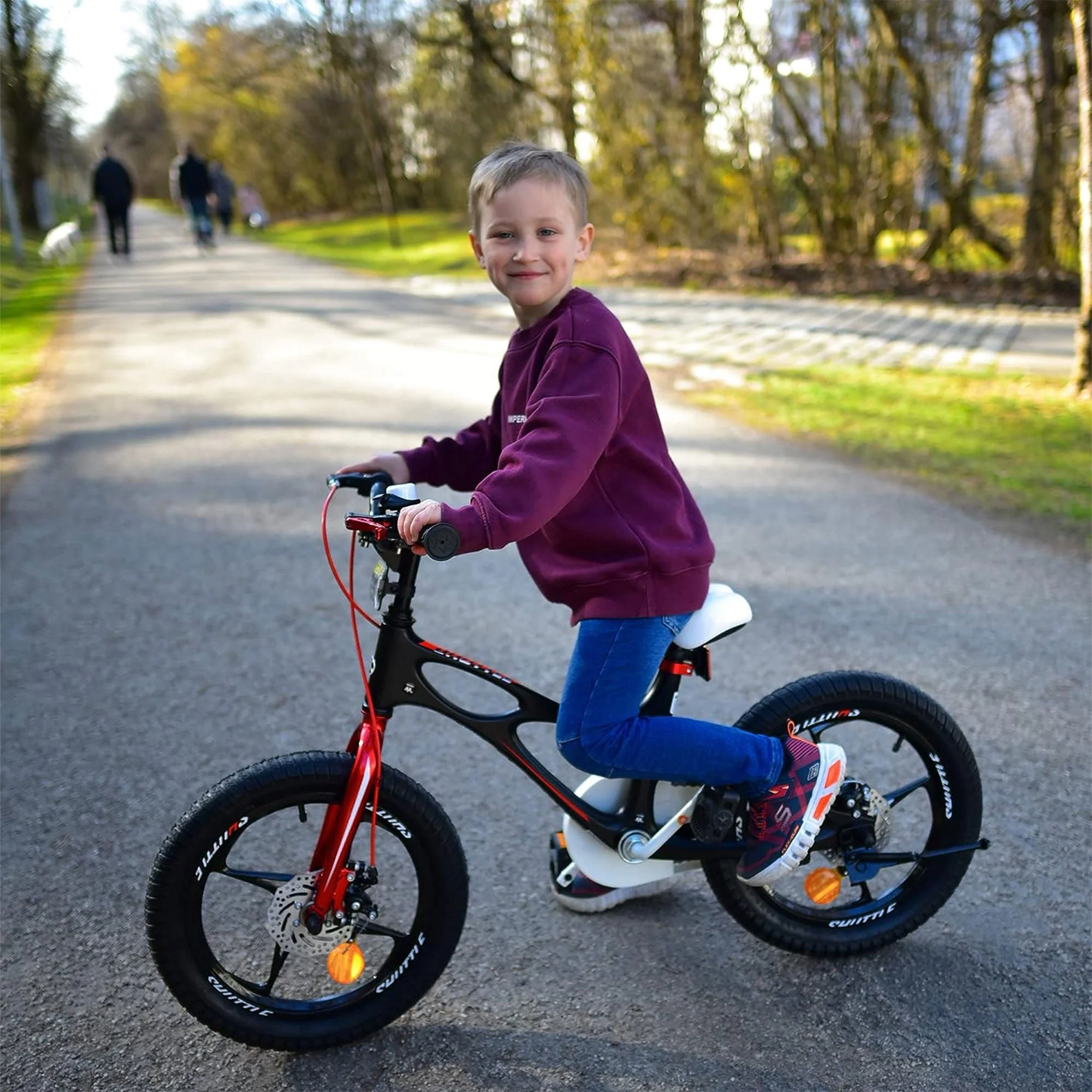 RoyalBaby Space Shuttle 18" Magnesium Alloy Kids Bicycle w/2 Disc Brakes, Black - Image 10