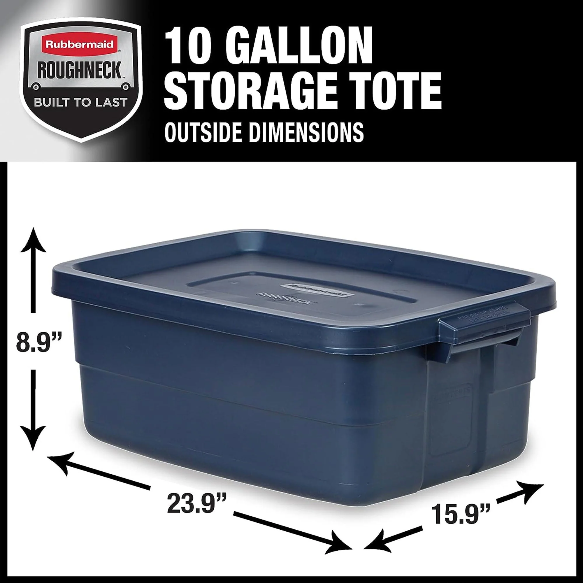 Rubbermaid 10 Gallon Stackable Storage Container, Dark Indigo Metallic (6 Pack) - Image 7