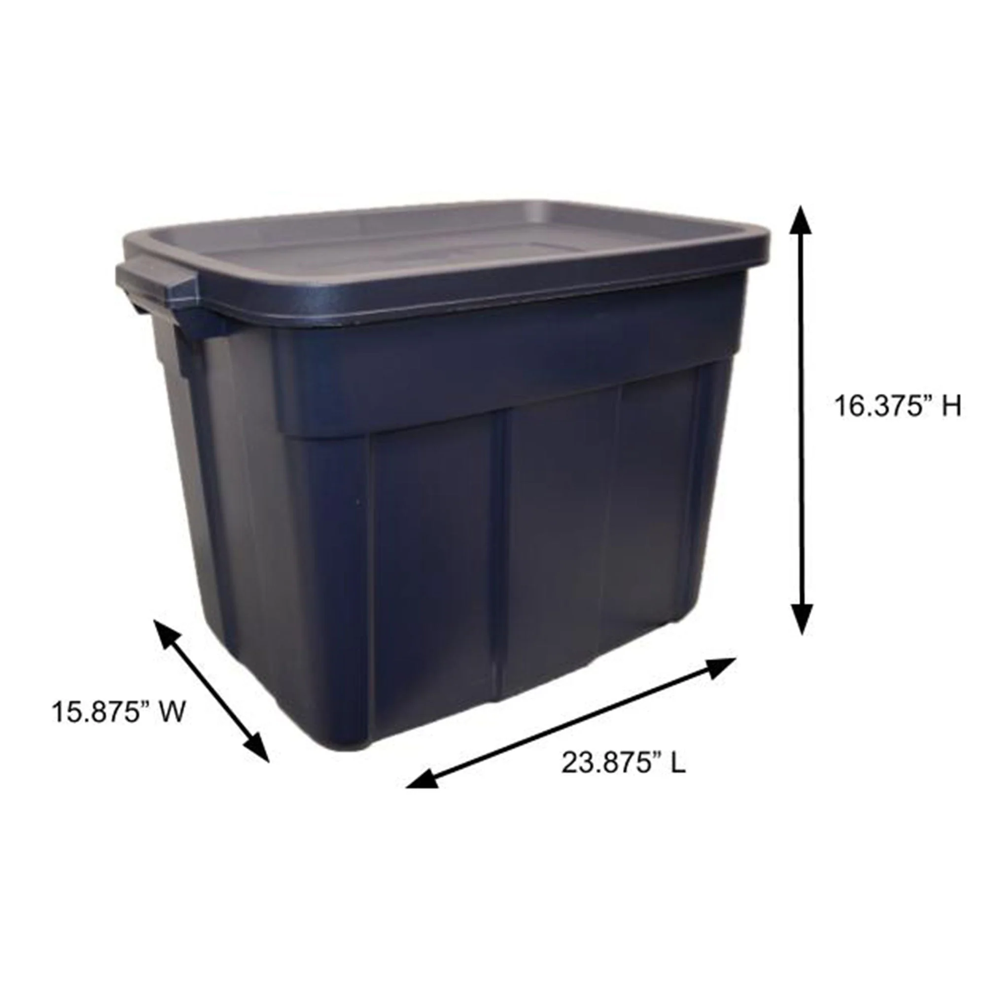 Rubbermaid 18 Gallon Stackable Storage Container, Dark Indigo Metallic (6 Pack) - Image 2