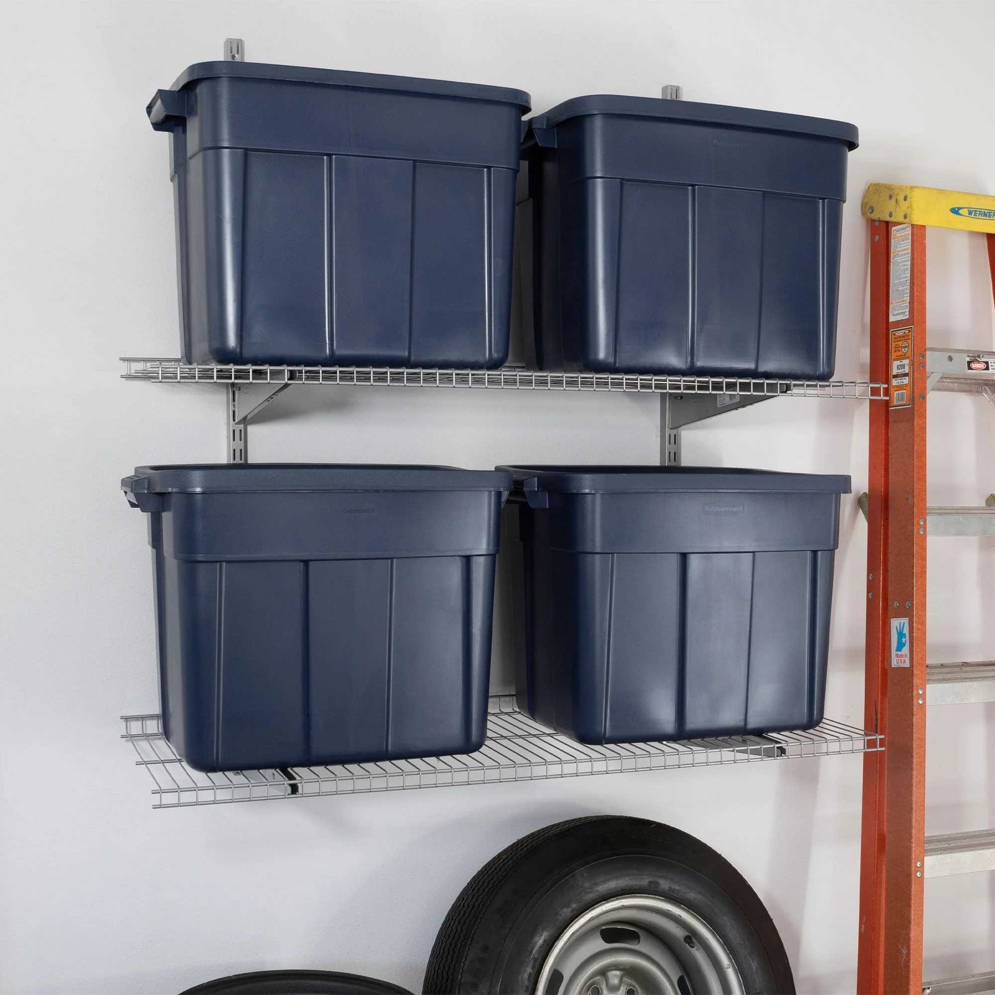 Rubbermaid 18 Gallon Stackable Storage Container, Dark Indigo Metallic (6 Pack) - Image 4
