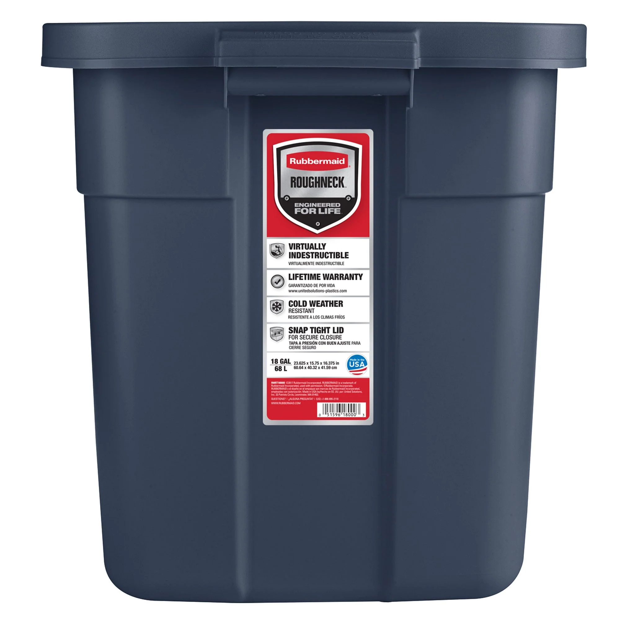 Rubbermaid 18 Gallon Stackable Storage Container, Dark Indigo Metallic (6 Pack) - Image 8