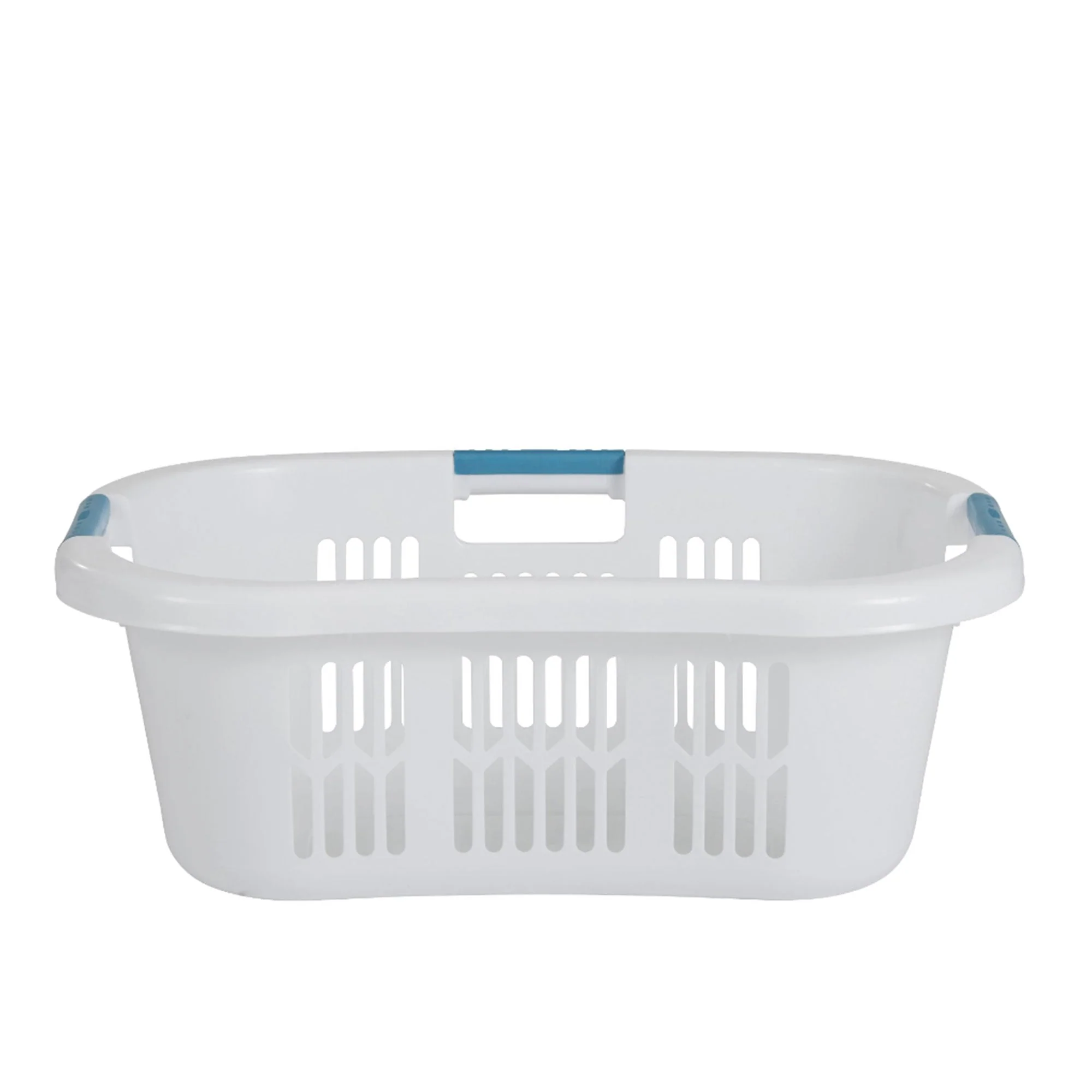 Rubbermaid 2.1-Bushel Small Hip-Hugger Plastic Laundry Basket, White (6-Pack) - Image 3