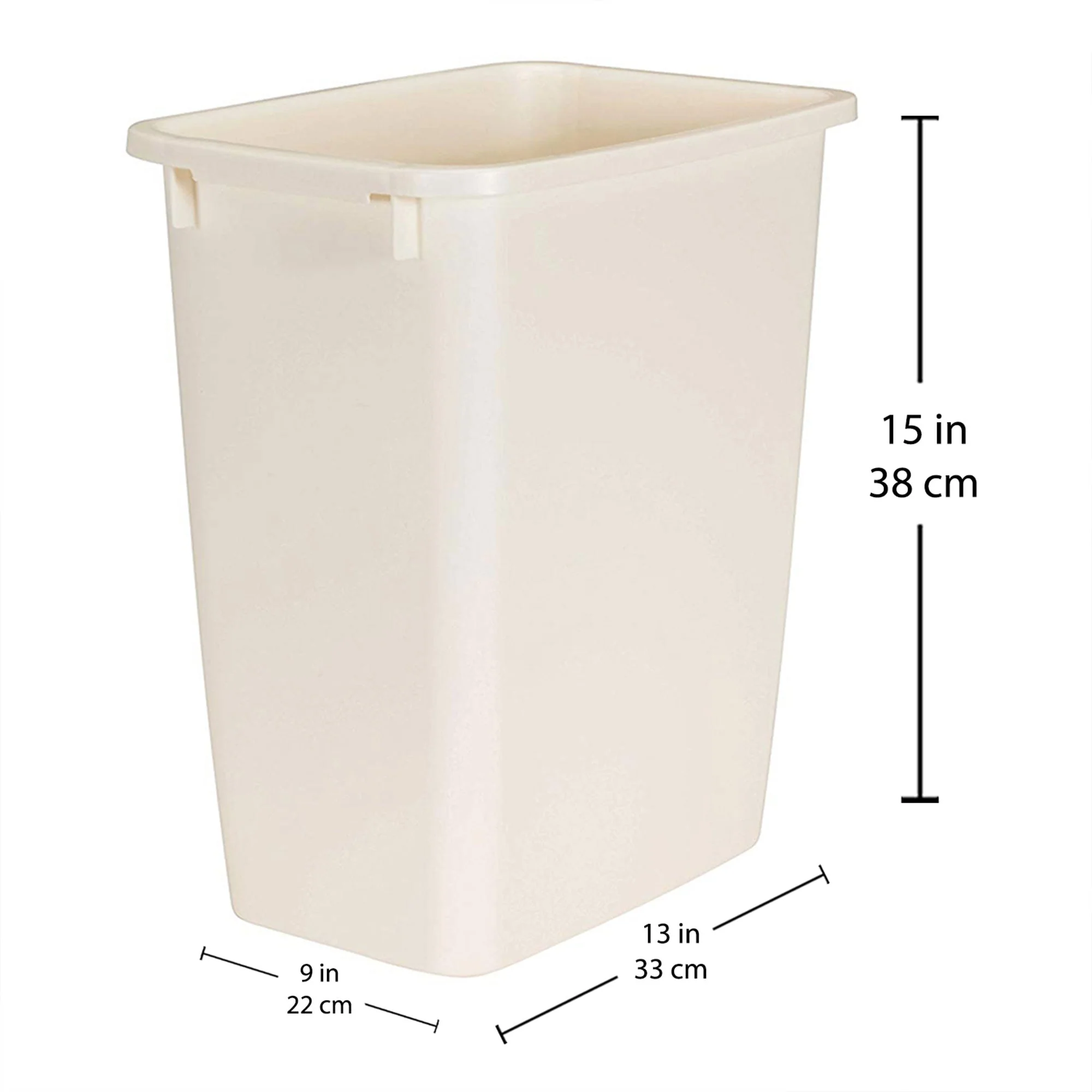 Rubbermaid 21 Quart Kitchen, Bathroom, and Office Wastebasket Trash Can, Bisque - Image 2