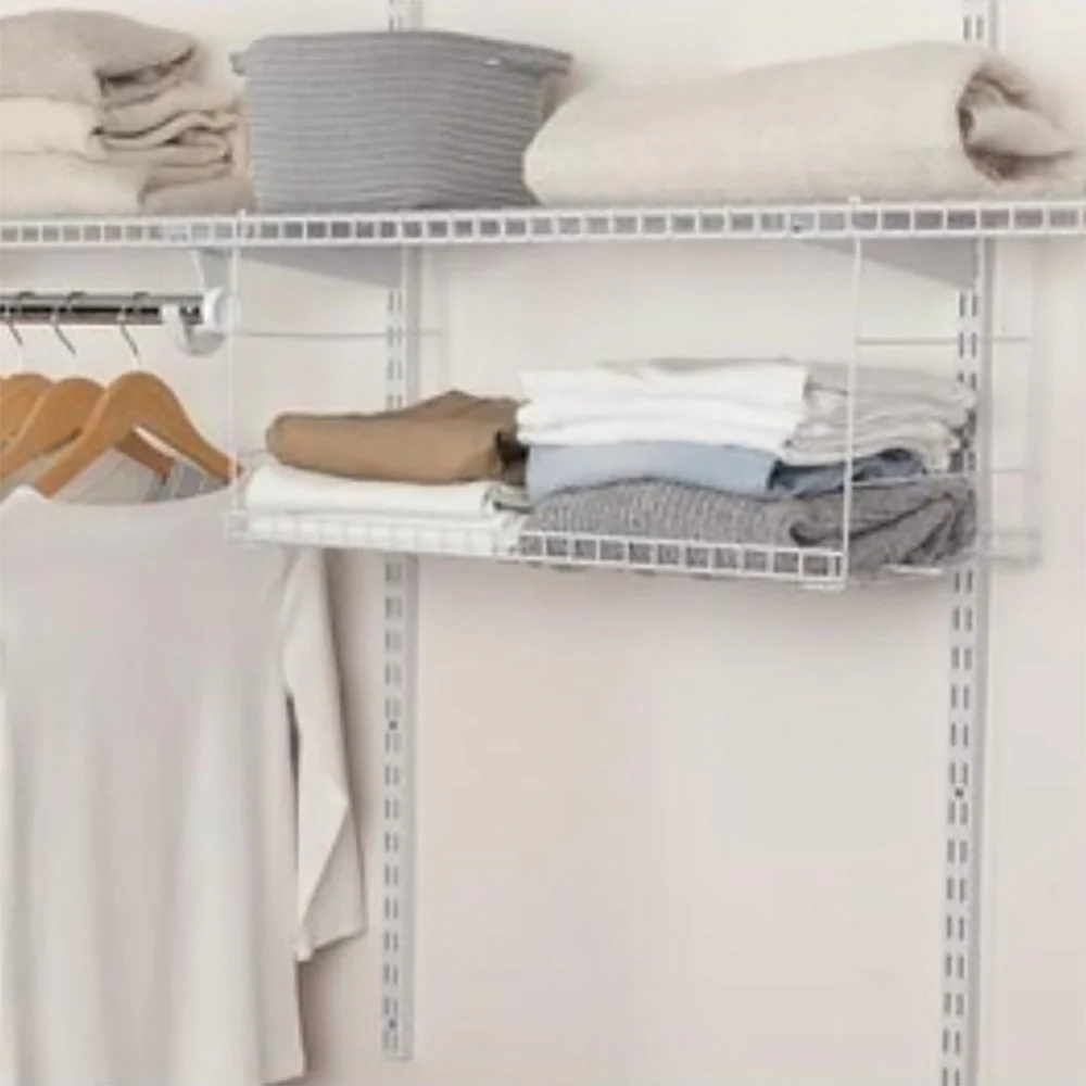 Rubbermaid 24 In Universal Closet Steel Wire Added Storage Hanging Shelf, White - Image 9