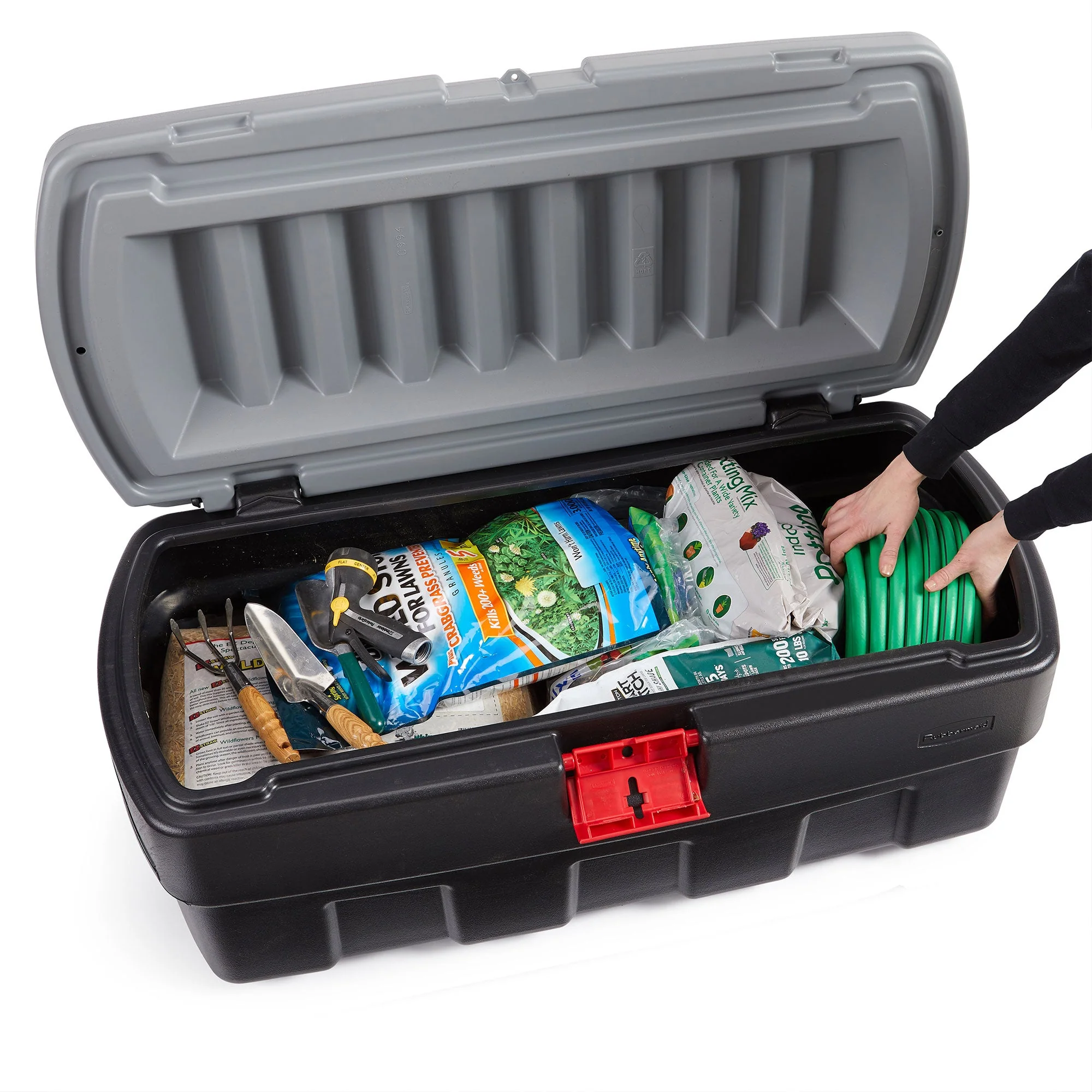 Rubbermaid 48 Gallon Black Action Packer Lockable Latch Storage Box Tote, Single - Image 7