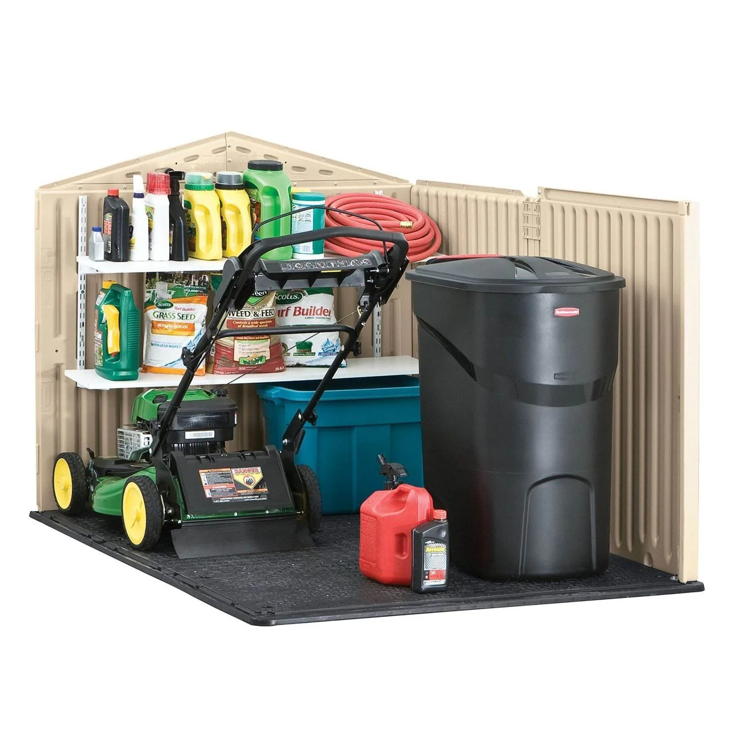 Rubbermaid 96 Cubic Feet Low-Profile Slide Lid Outdoor Storage Shed | 1800005 - Image 3