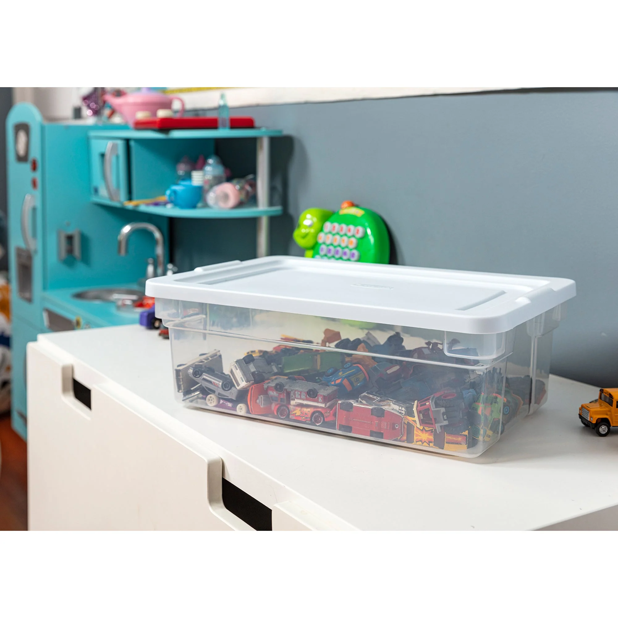 Rubbermaid Classic Clear 12 Quart Stackable Heavy Duty Plastic Storage Bins - Image 8