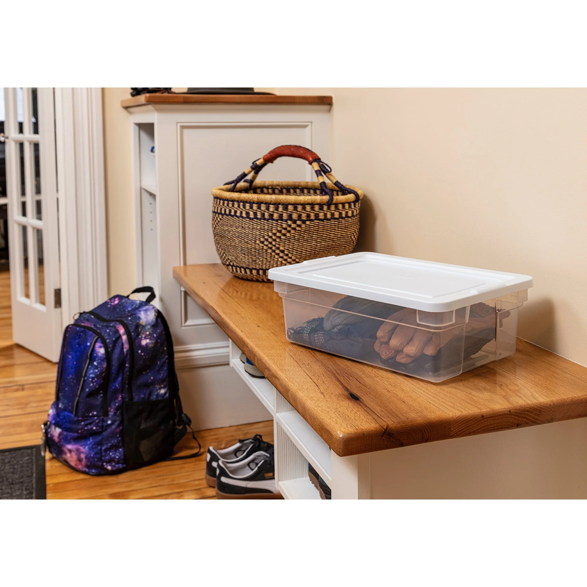 Rubbermaid Classic Clear 12 Quart Stackable Heavy Duty Plastic Storage Bins - Image 9