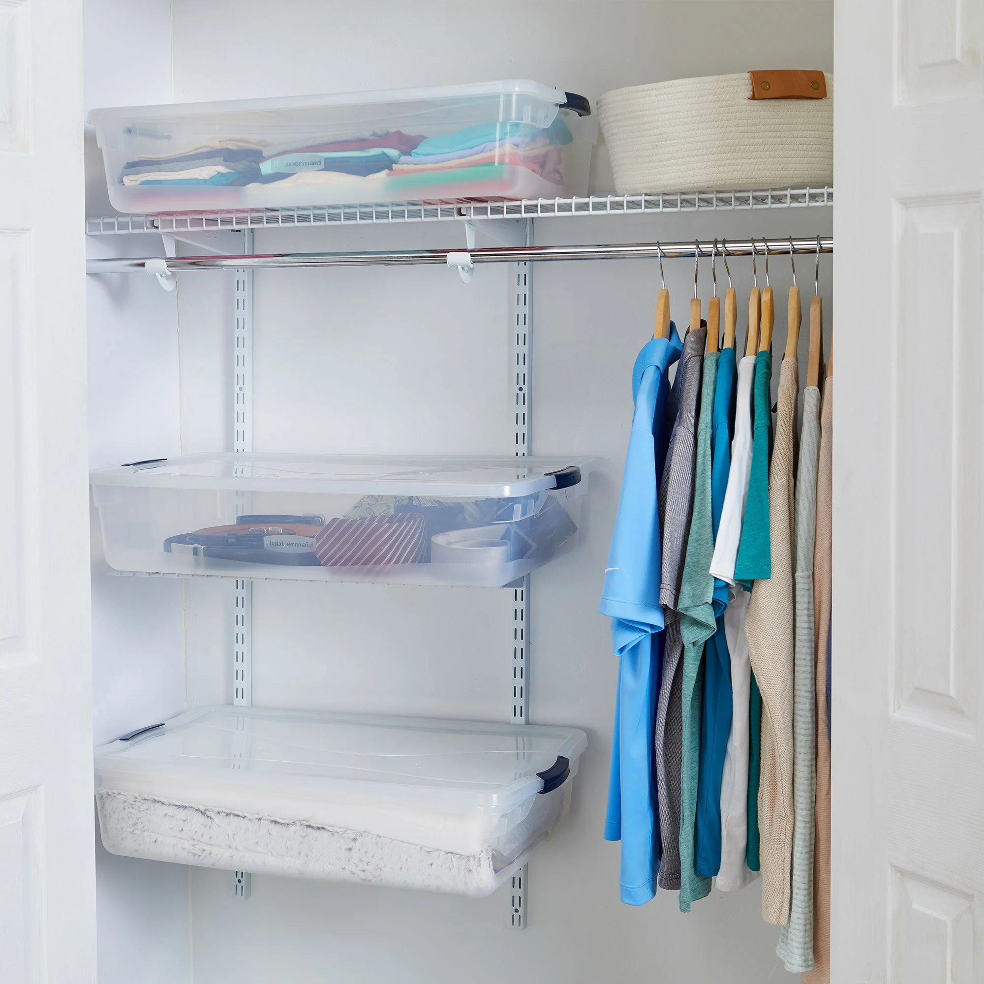 Rubbermaid Cleverstore 42 Quart Latching Stackable Storage Tote, Clear (8 Pack) - Image 7