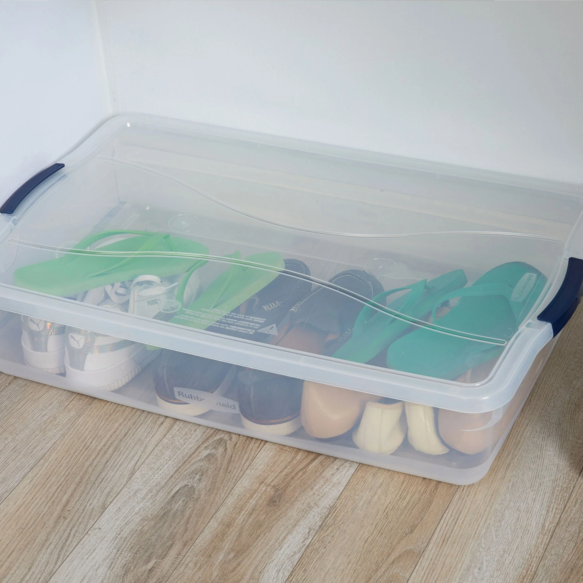 Rubbermaid Cleverstore 42 Quart Latching Stackable Storage Tote, Clear (8 Pack) - Image 8