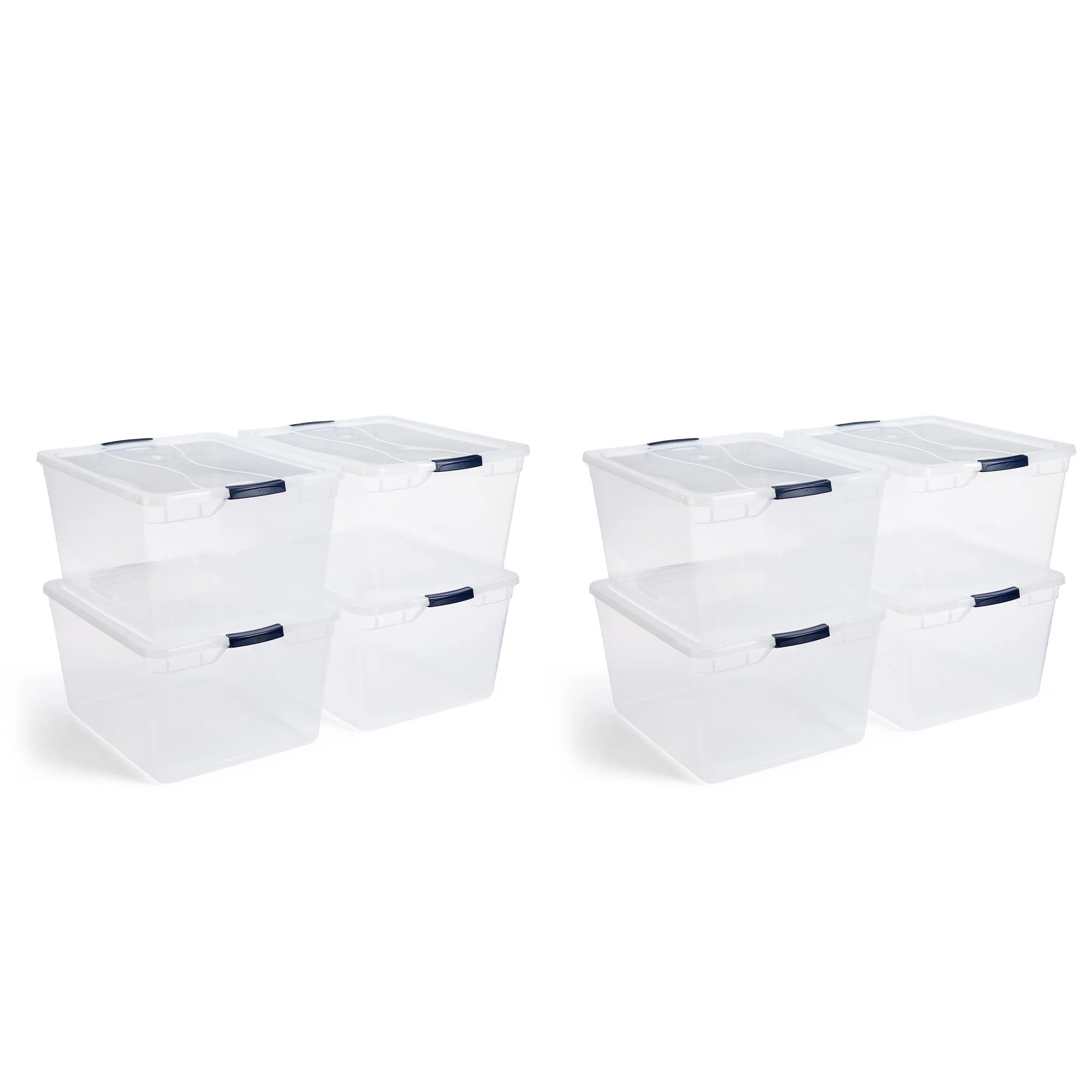 Rubbermaid Cleverstore 74 Qt Latching Plastic Storage Container & Lid (8 Pack)