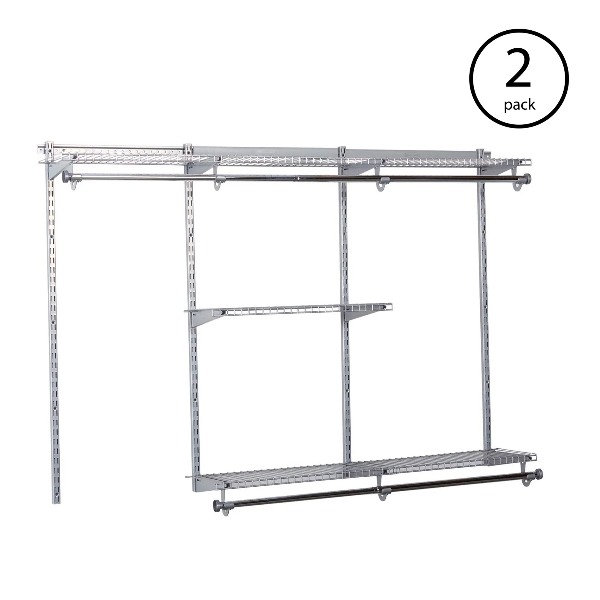 Rubbermaid Configurations 3-6 Feet Custom DIY Closet Organizer Kit (2 Pack) - Image 2
