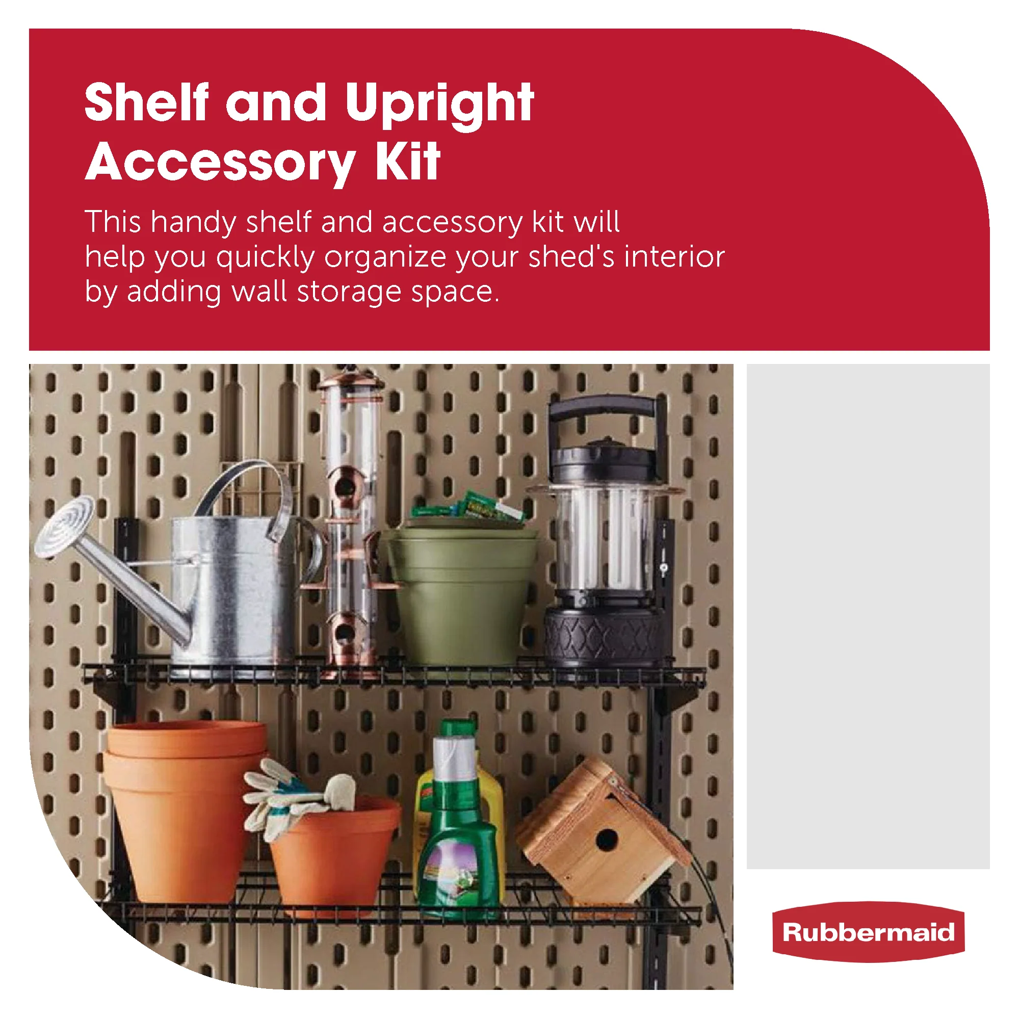 Rubbermaid Large Upright Utility Storage Shed Shelving w/ Installation Hardware - Image 4