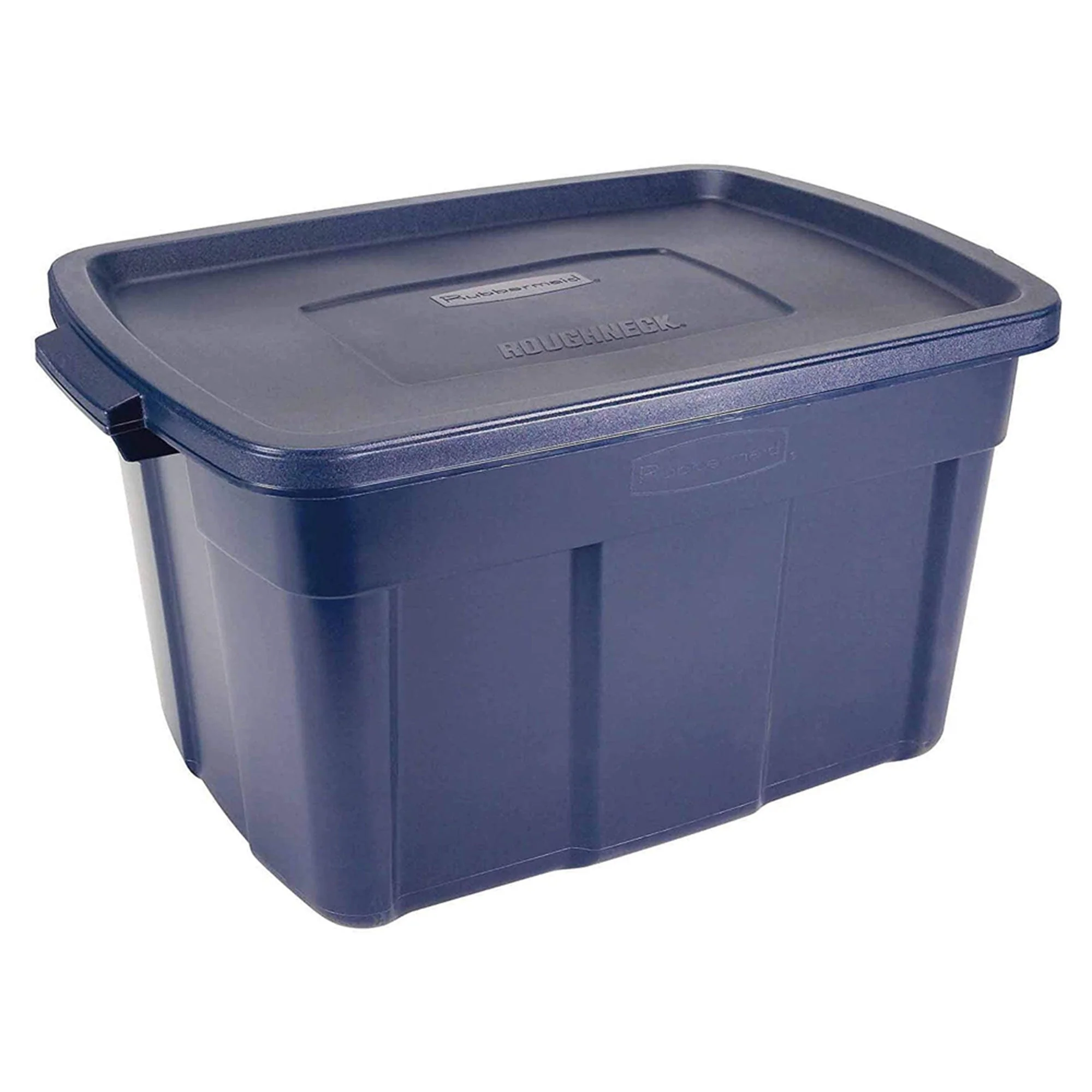 Rubbermaid Roughneck 25 Gallon Stackable Storage Container, Dark Indigo, 4 Pack - Image 2