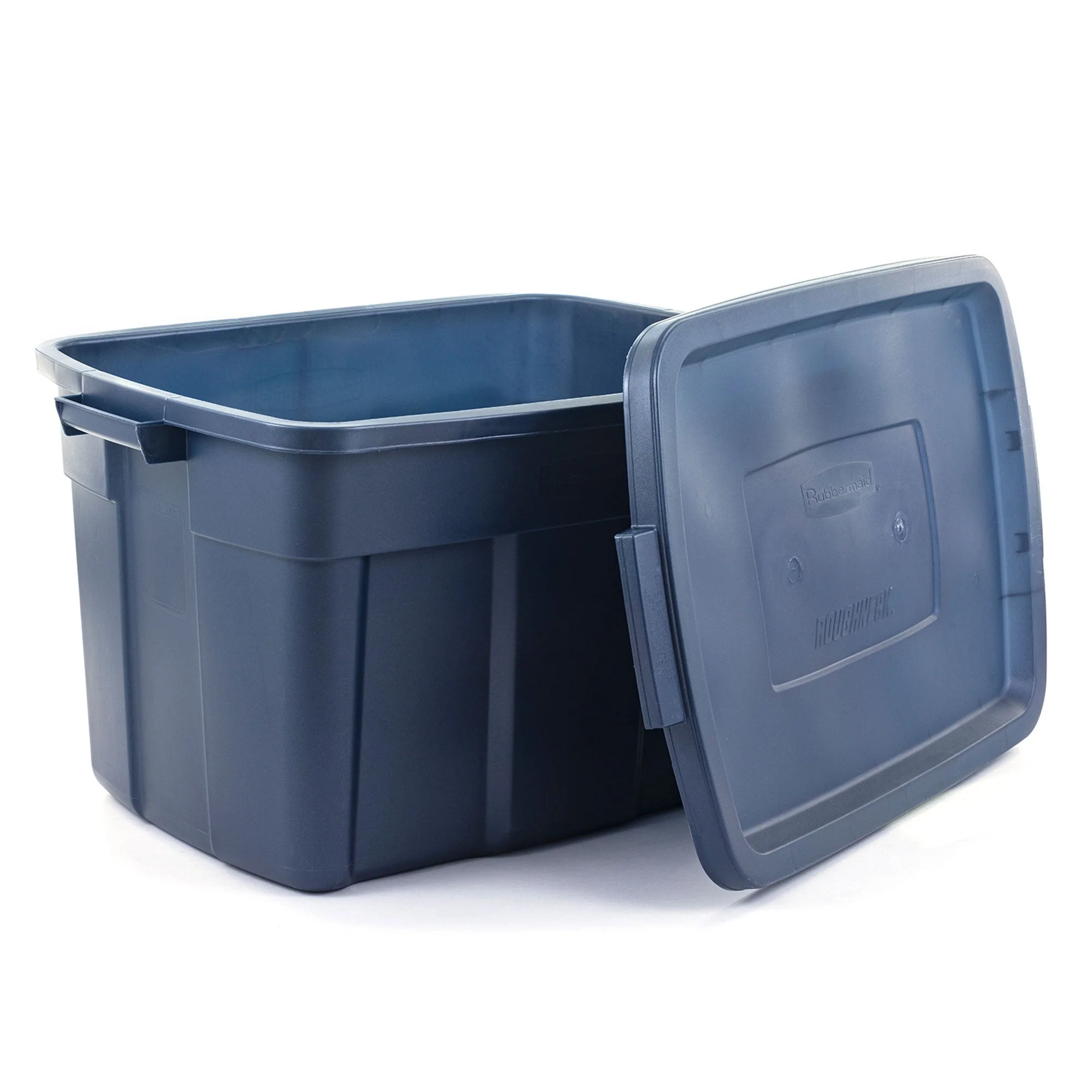 Rubbermaid Roughneck 25 Gallon Stackable Storage Container, Dark Indigo, 4 Pack - Image 3