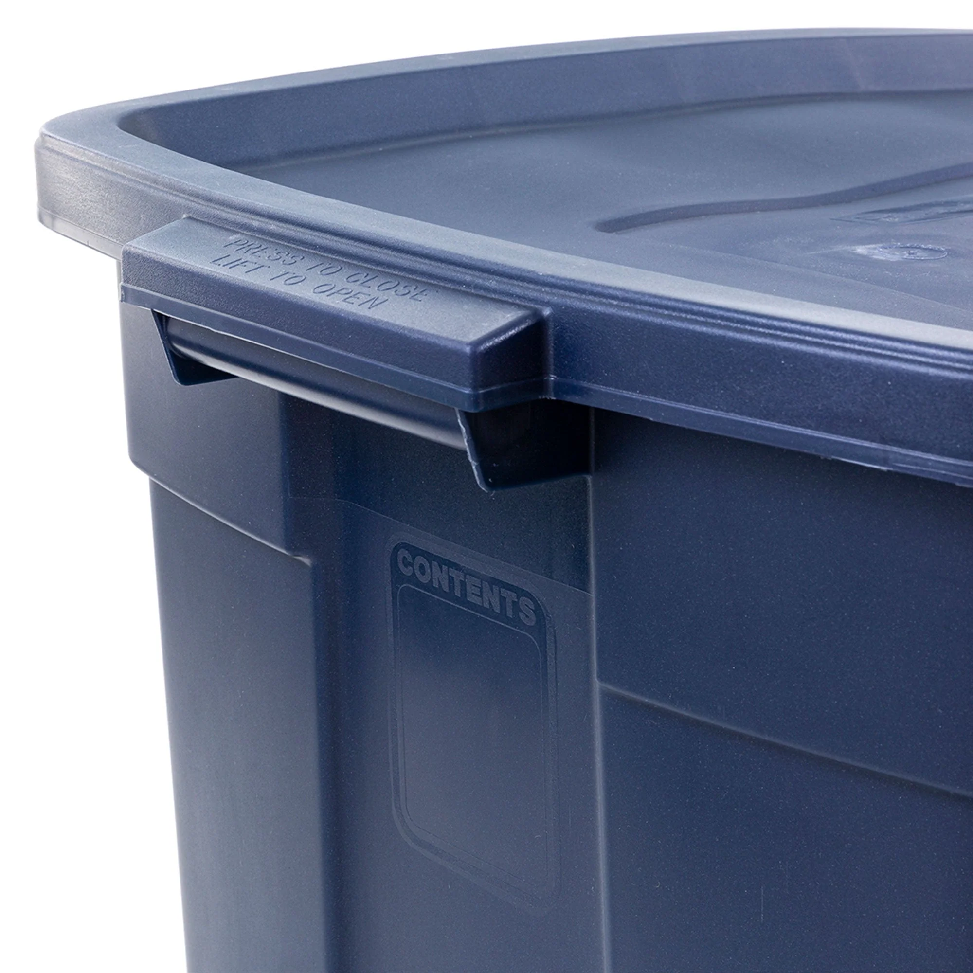 Rubbermaid Roughneck 25 Gallon Stackable Storage Container, Dark Indigo, 4 Pack - Image 4