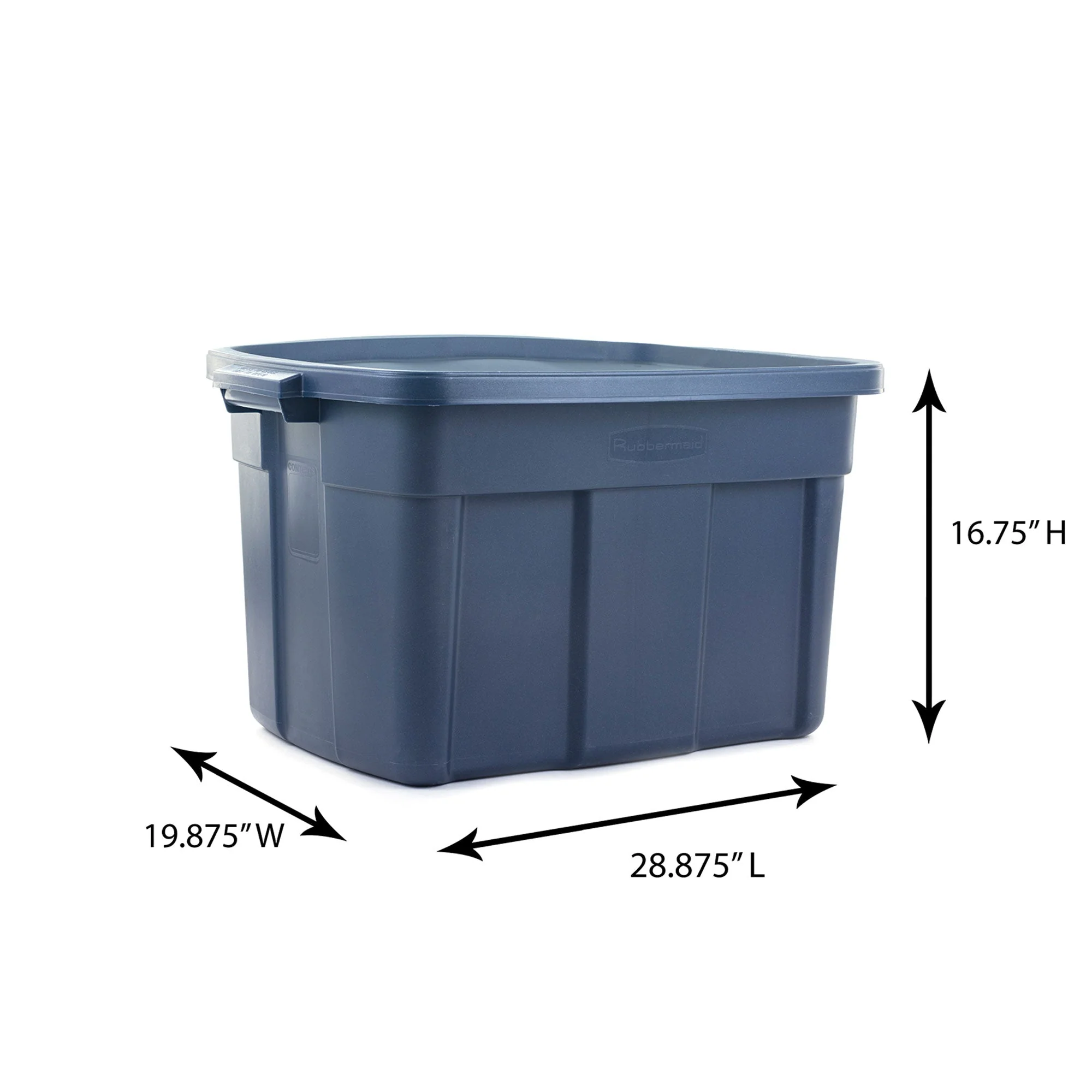 Rubbermaid Roughneck 25 Gallon Stackable Storage Container, Dark Indigo, 4 Pack - Image 5