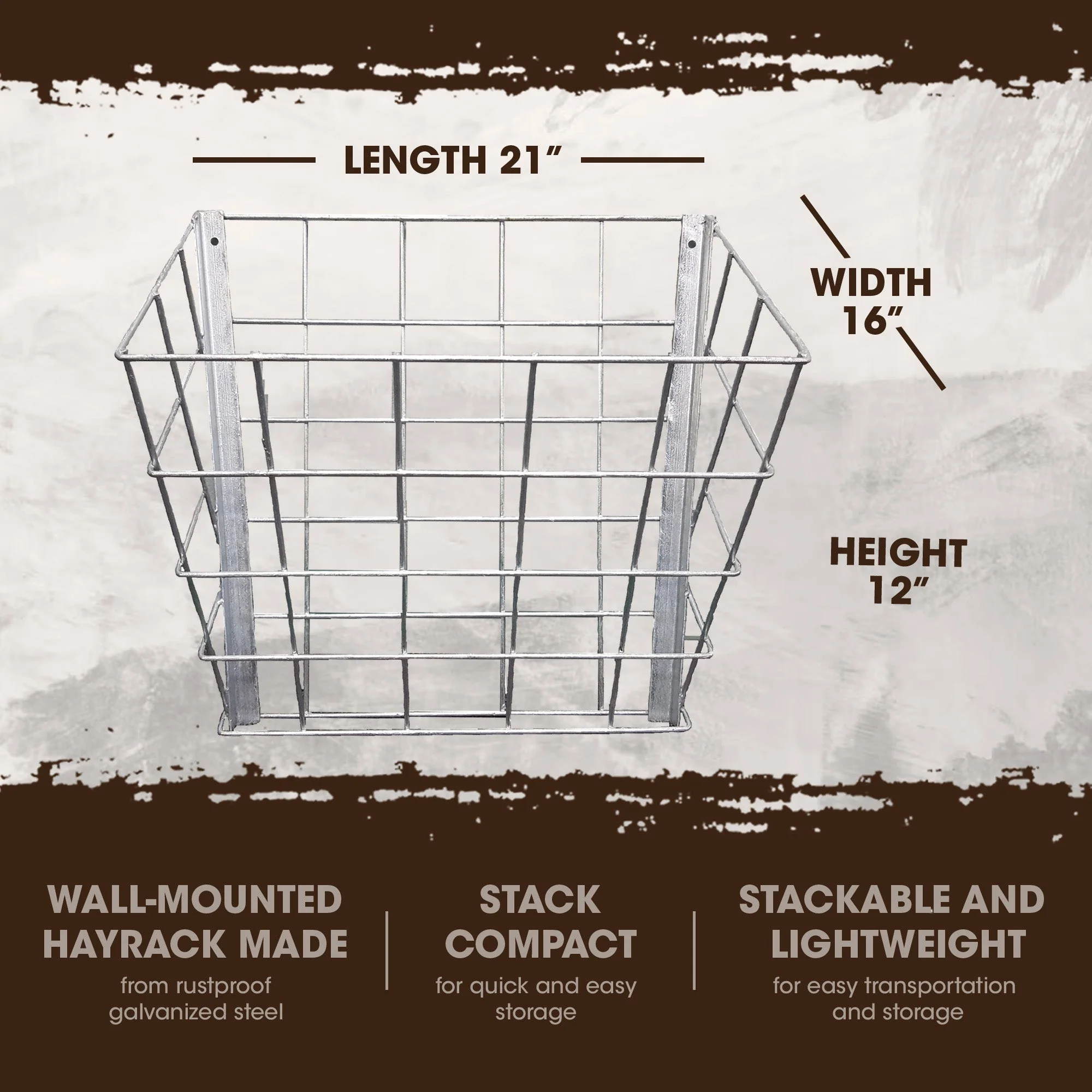Rugged Ranch Wall Mounted Rustproof Steel Sheep & Goat Livestock Hay Feeder Rack - Image 5