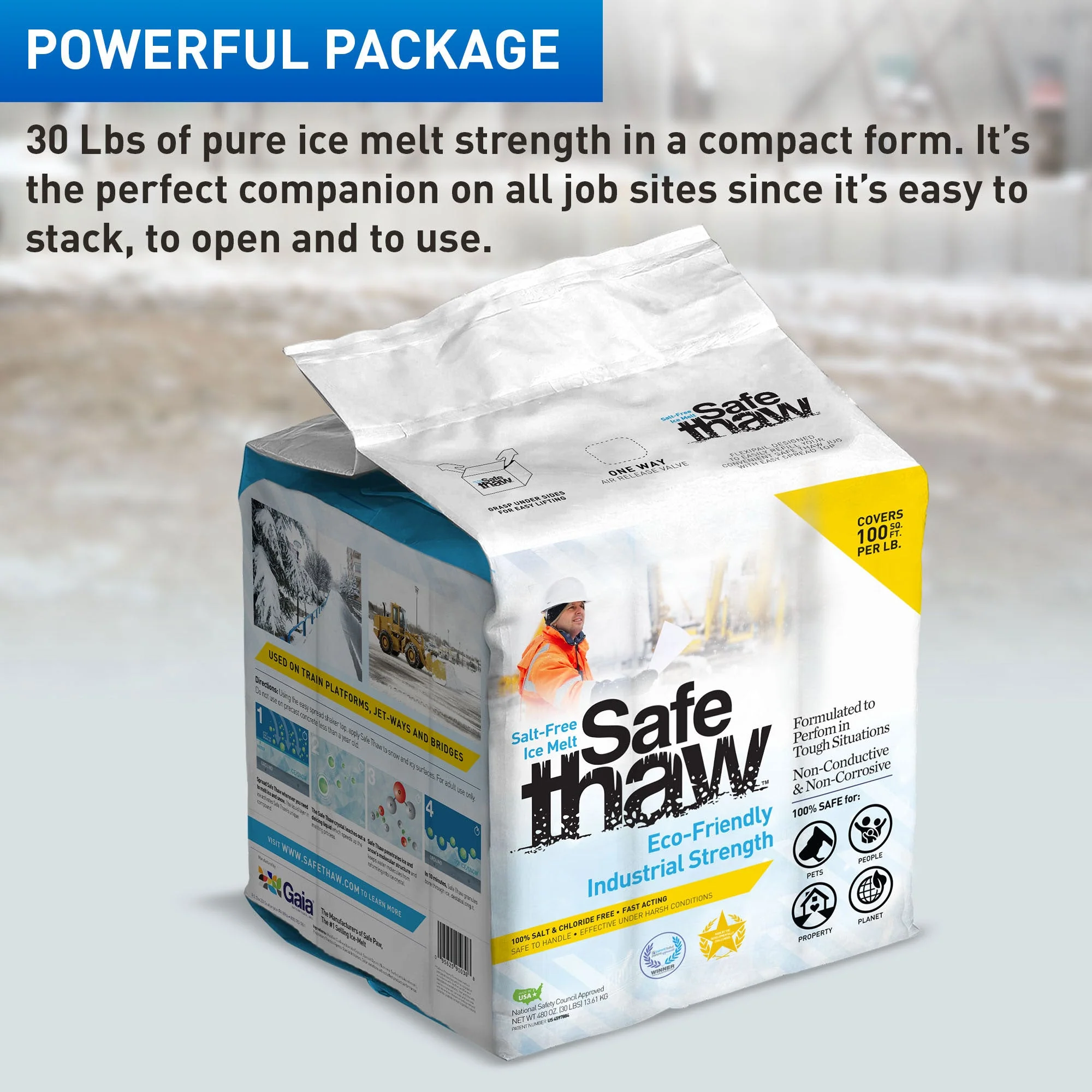 Safe Thaw Industrial Strength Salt Free Traction Agent Ice Melter, 30 Pounds - Image 3