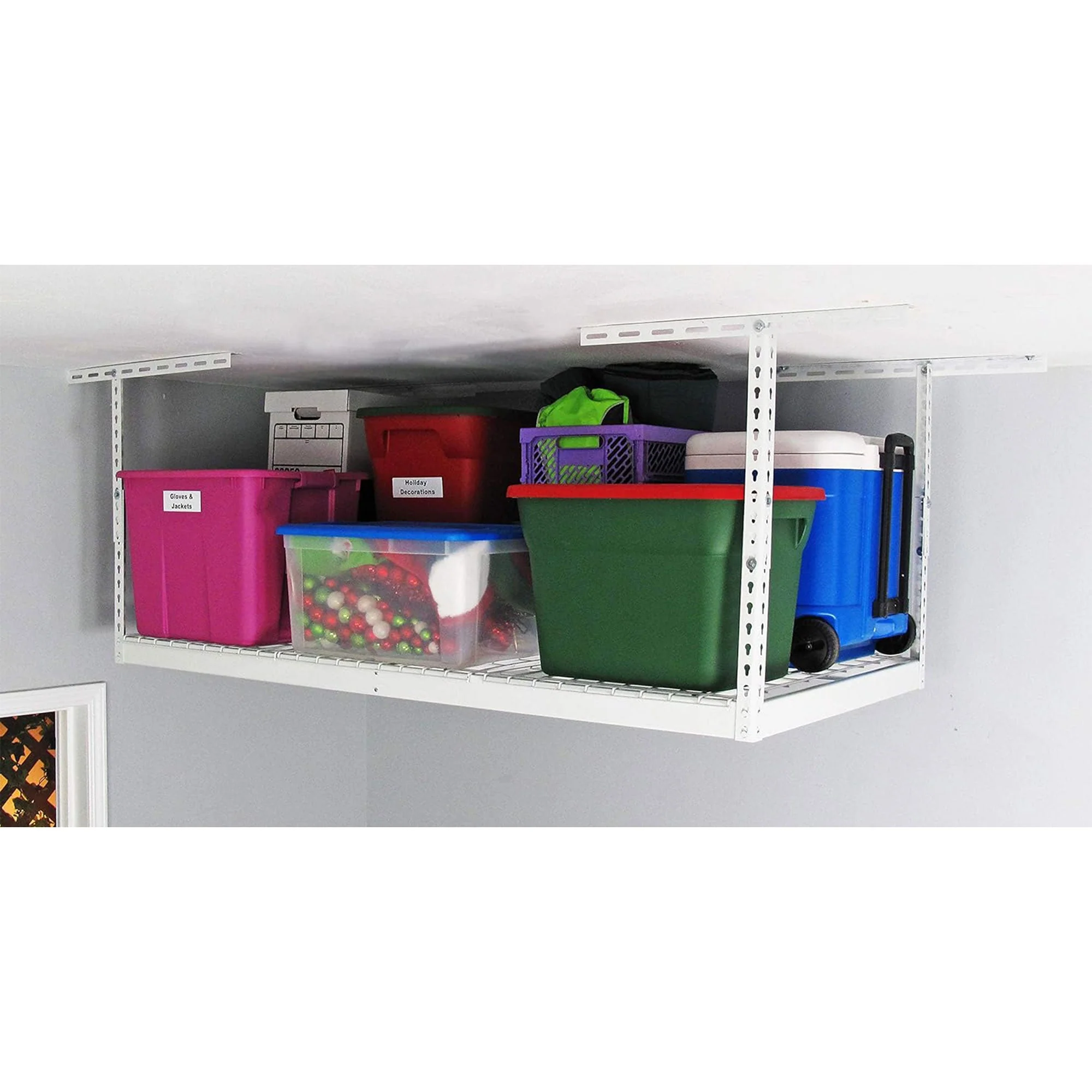 SafeRacks 3' x 6' Overhead Garage Storage Rack Holds Up to 400 Pounds, White - Image 9