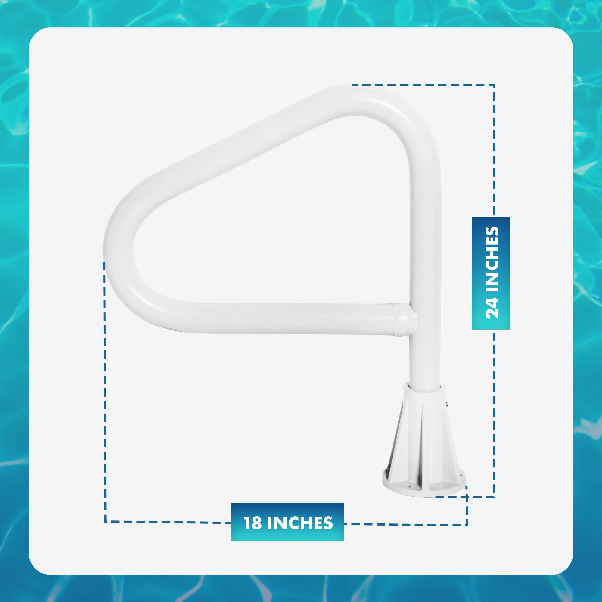 Saftron 24 Inch Steel In-Ground Hot Tub Spa Floor Rail w/Lift & Turn Base, White - Image 3