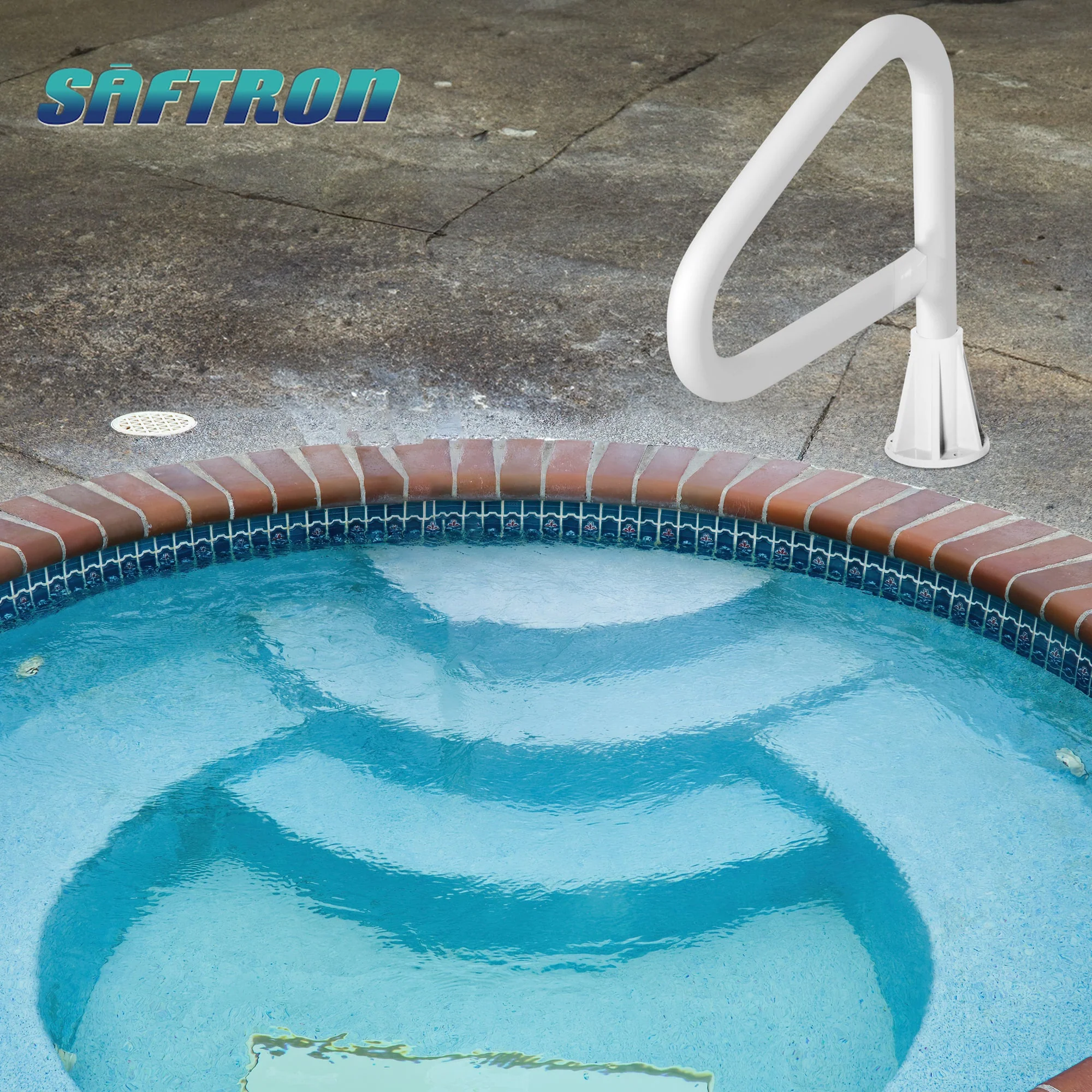 Saftron Polymer In Ground Pool Floor Handrail with Lift and Turn Base (2 Pack) - Image 5