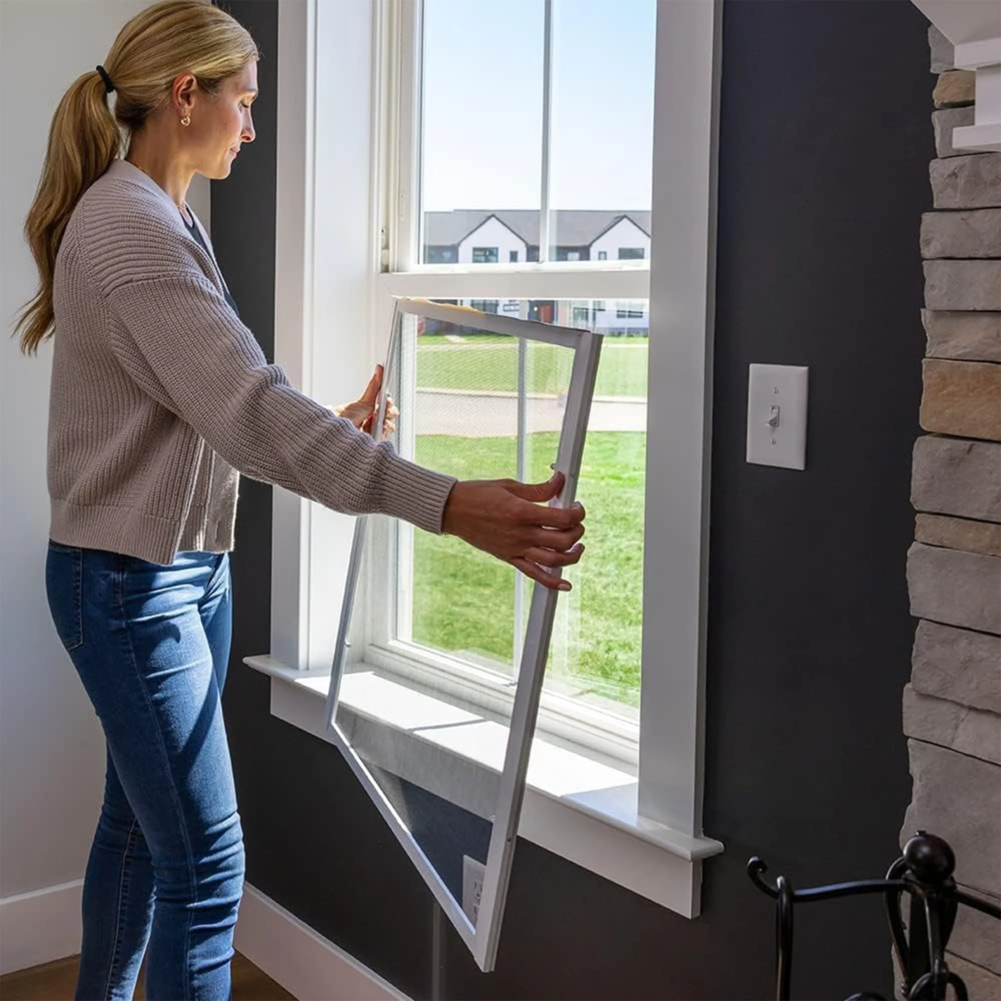 Saint-Gobain Adfors Fiberglass Window Screen for Home Improvement, Charcoal - Image 8