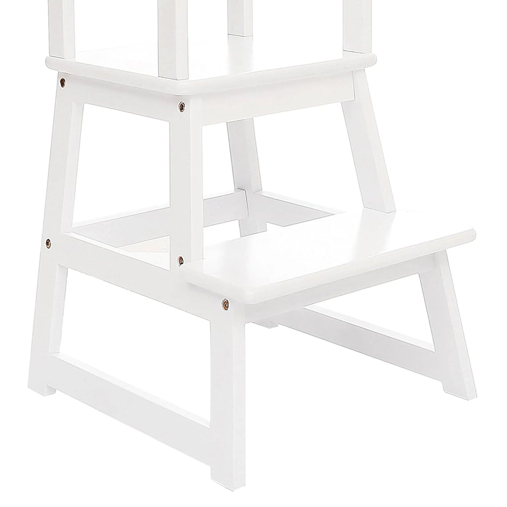 SDADI Kids Kitchen Step Stool Holds up to 150 Pounds with Safety Rail, White - Image 7