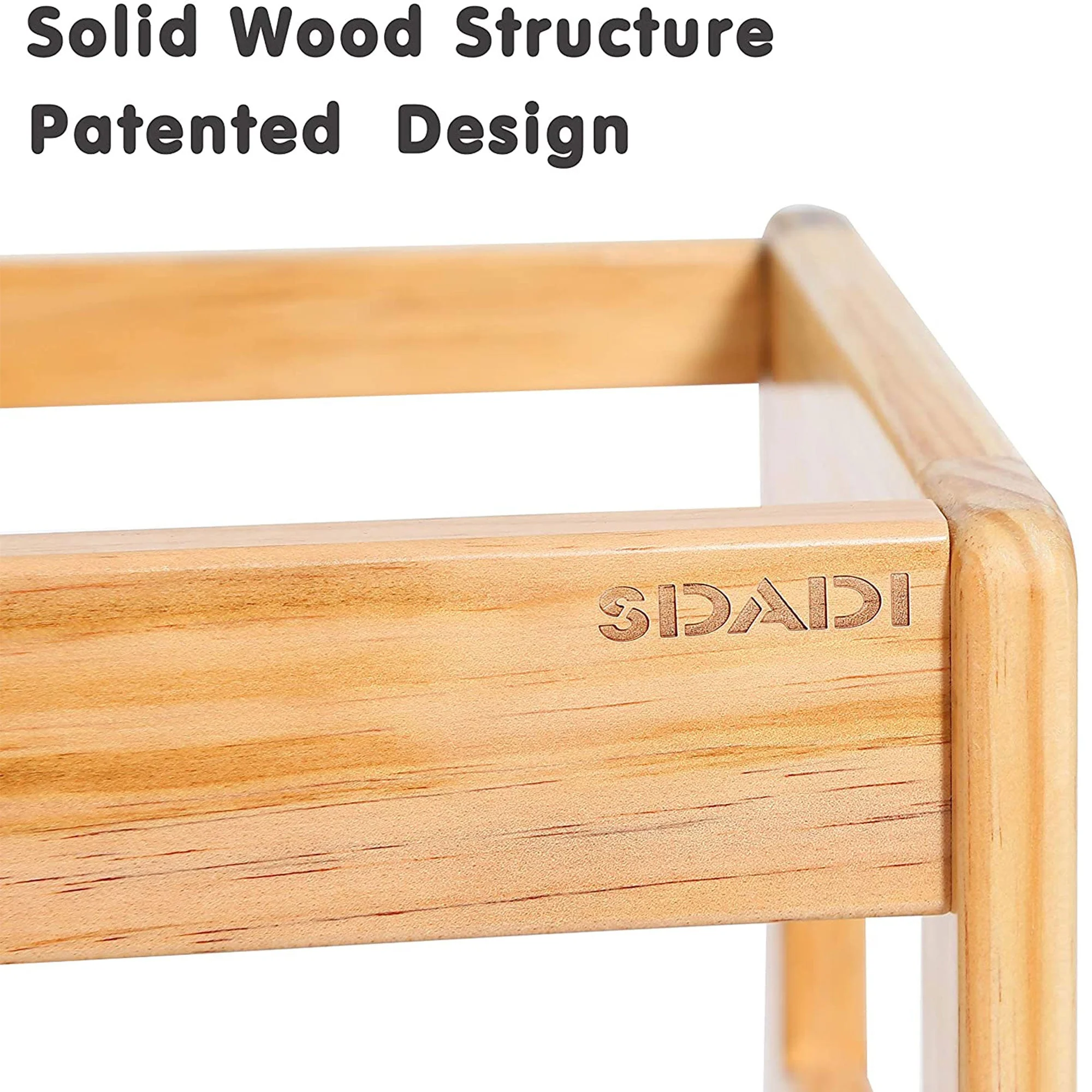 SDADI LT05N Mother's Helper Adjustable Height Kids Kitchen Step Stool, Natural - Image 4