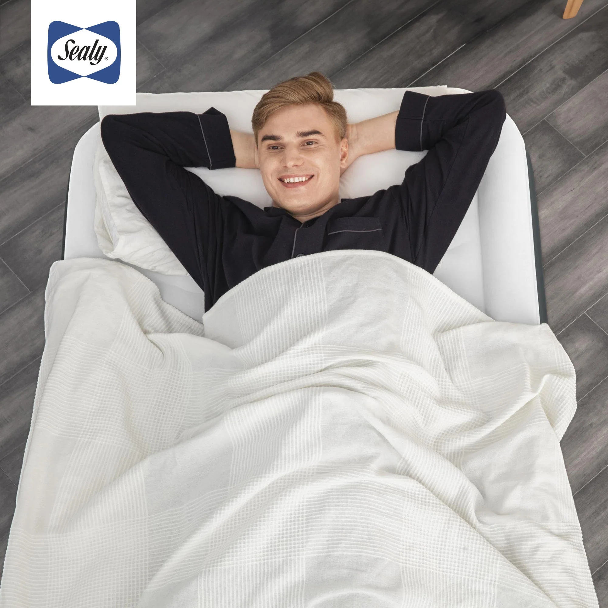 Sealy Tritech Twin Sized 18" Air Mattress Bed 2 Person w/Built-In AC Pump & Bag - Image 8