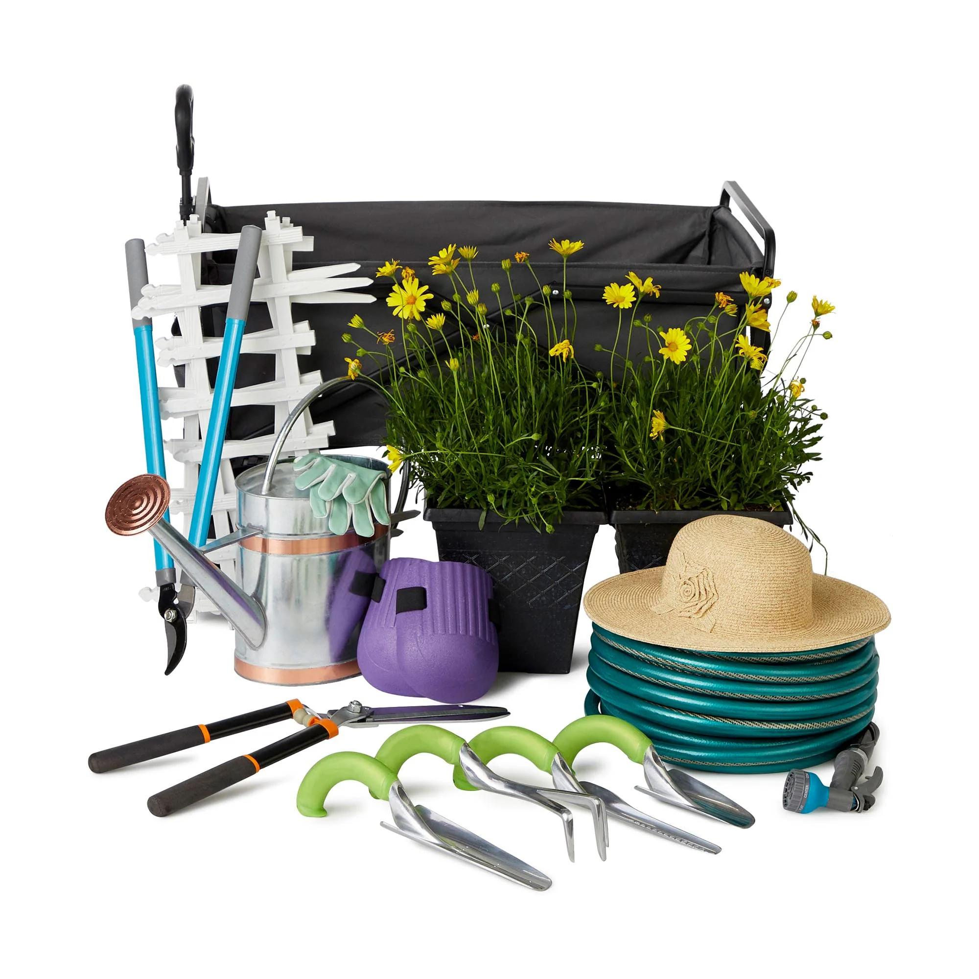 Seina 150lb Capacity Collapsible Steel Frame Outdoor Utility Wagon Cart, Gray - Image 5
