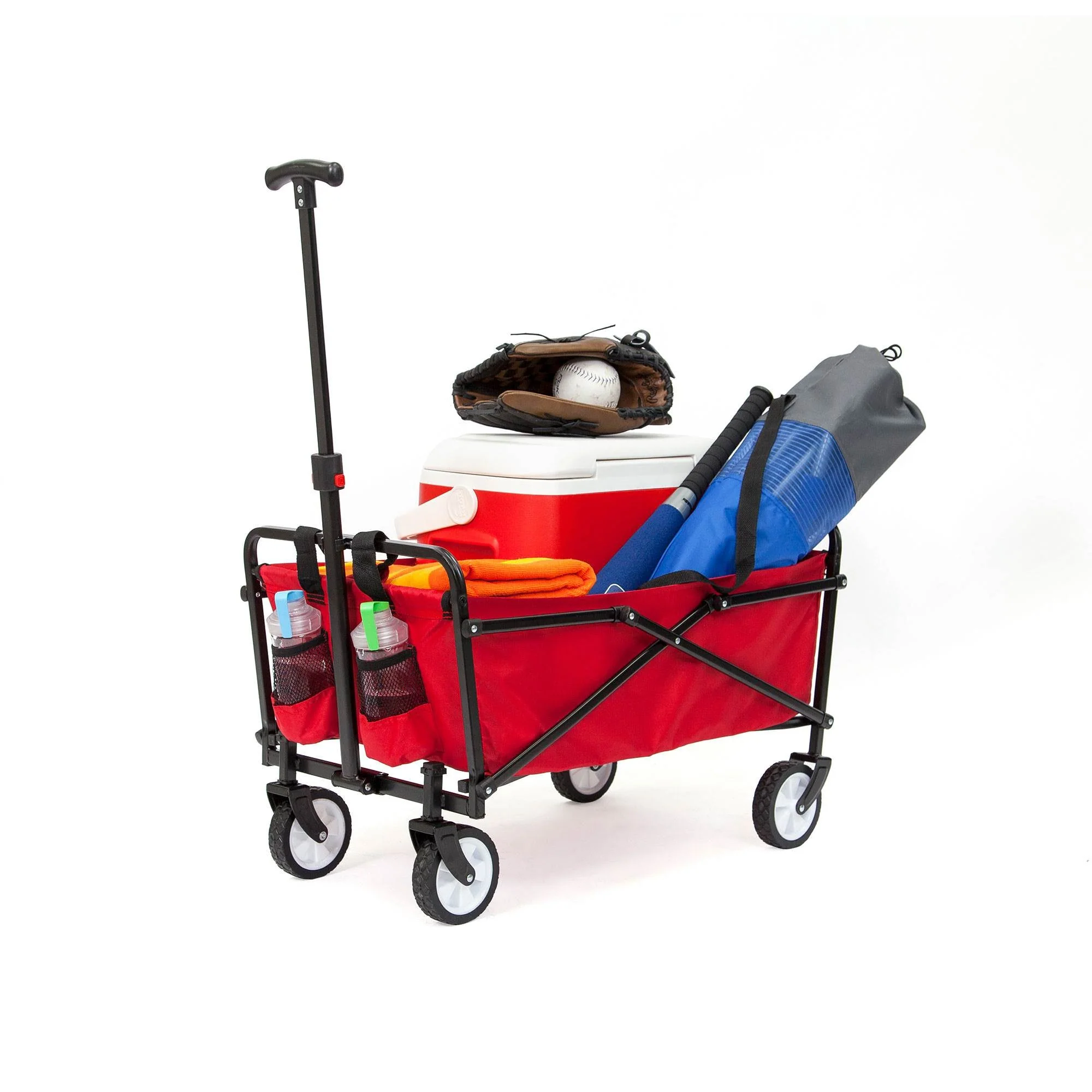 SEINA Heavy Duty Compact Folding 150 Pound Capacity Outdoor Cart, Red (2 Pack) - Image 6