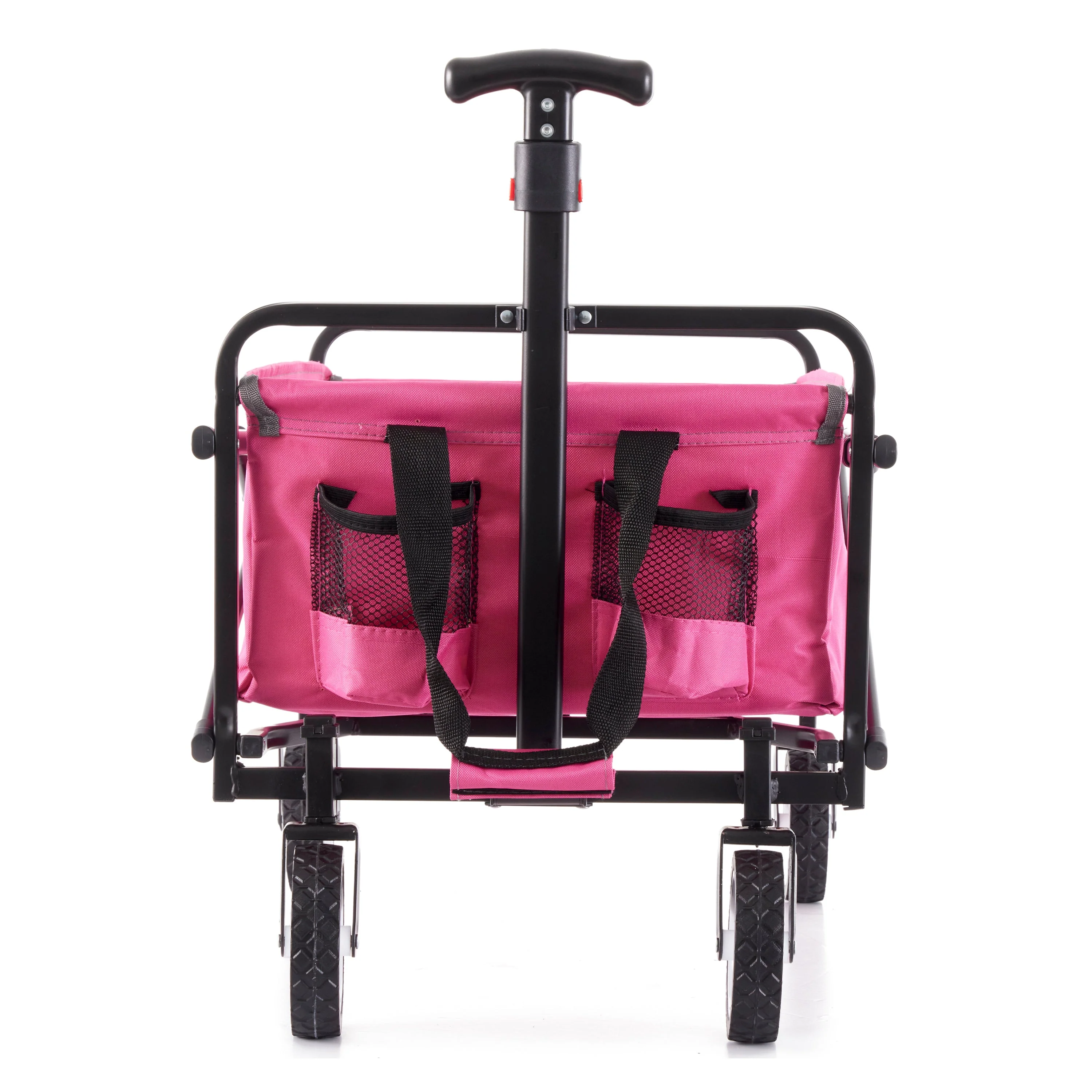 Seina Steel Compact Collapsible Folding Outdoor Portable Utility Cart, Pink - Image 2