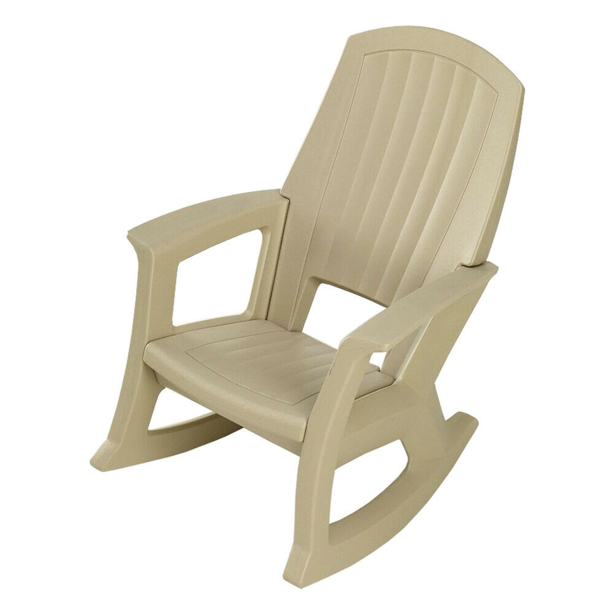 Semco Plastics Rockaway Heavy Duty Plastic Outdoor Rocking Chair, Tan (2 Pack) - Image 2