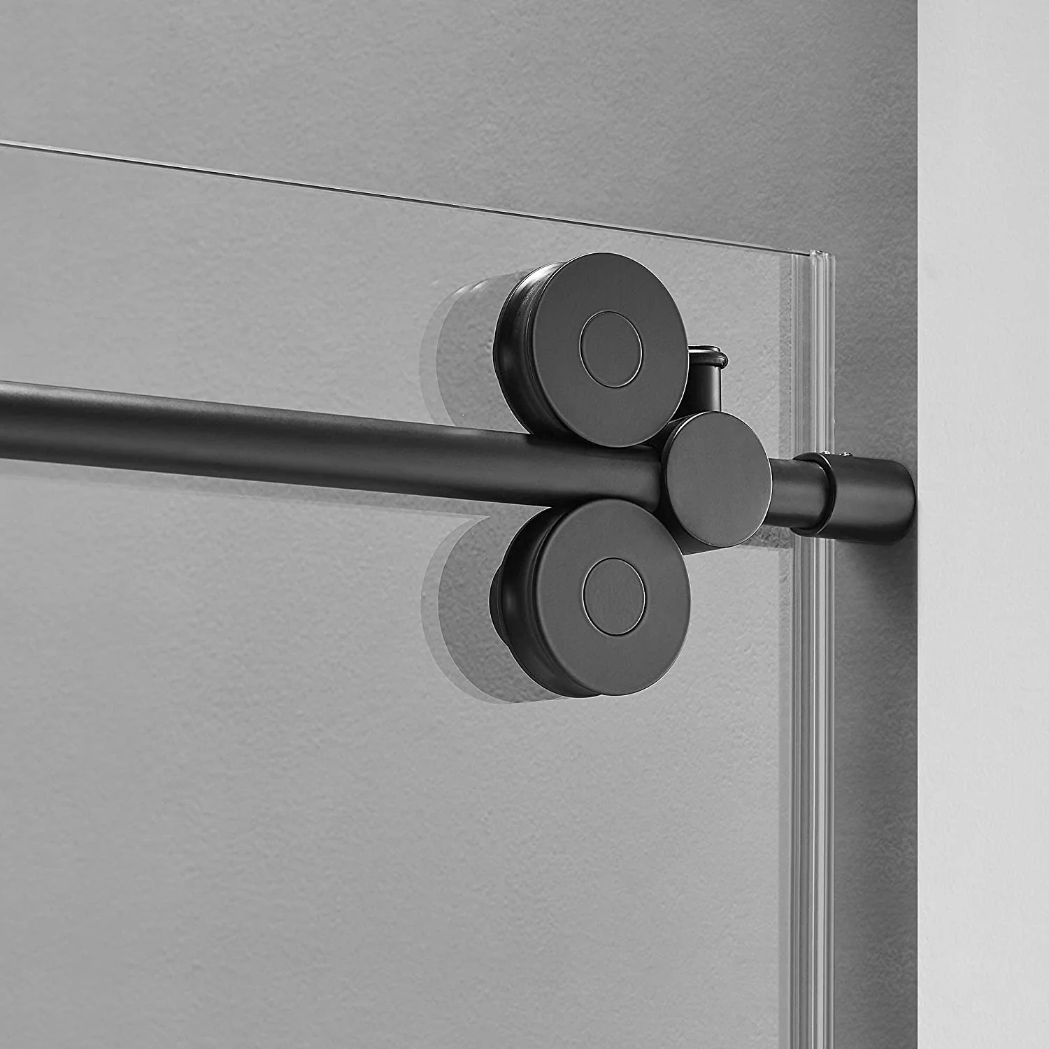 Serene Valley 60 x 74 Inch Big Roller Frameless Sliding Shower Door, Matte Black - Image 8