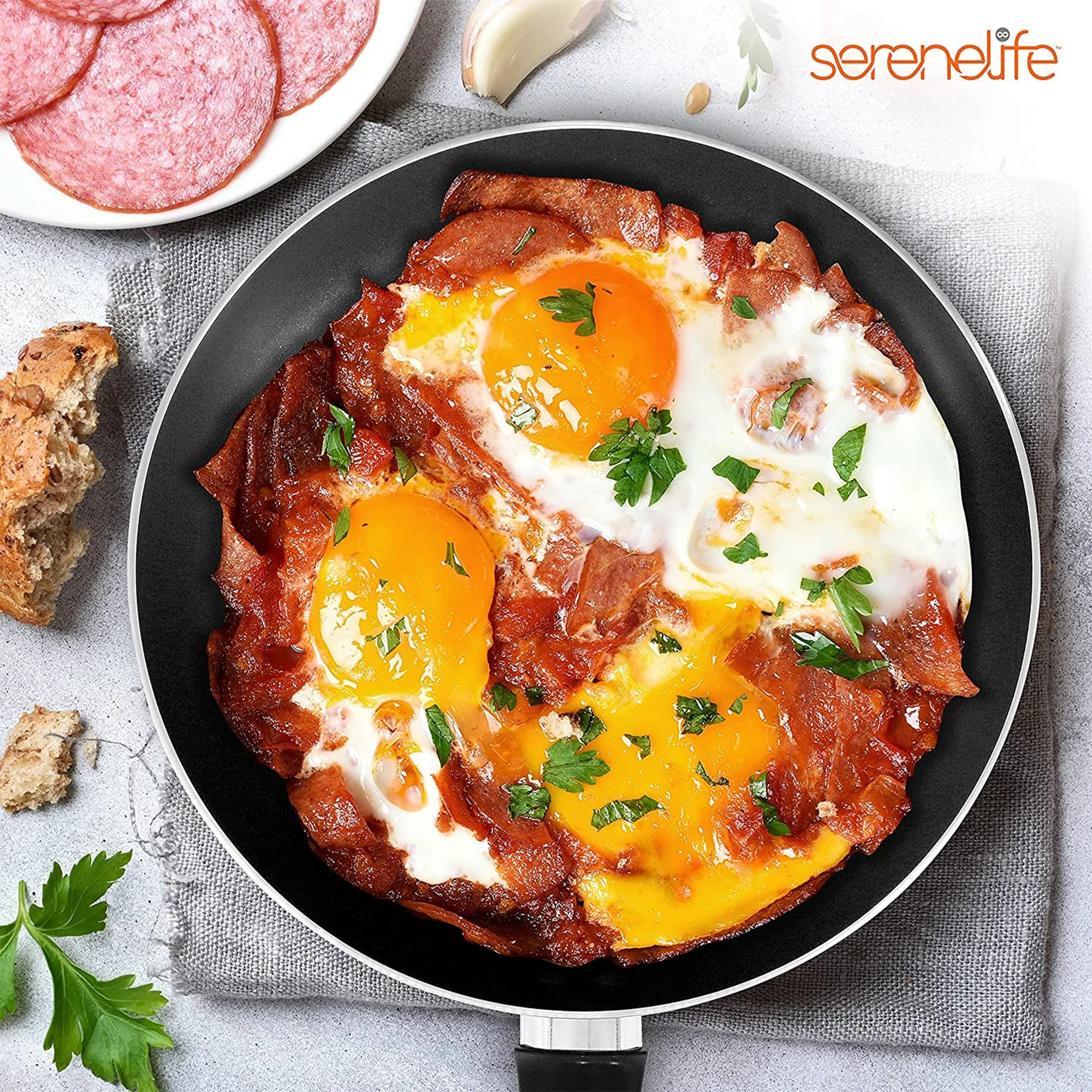 SereneLife 15 Piece Pots and Pans Home Non Stick Chef Kitchenware Cookware Set - Image 6