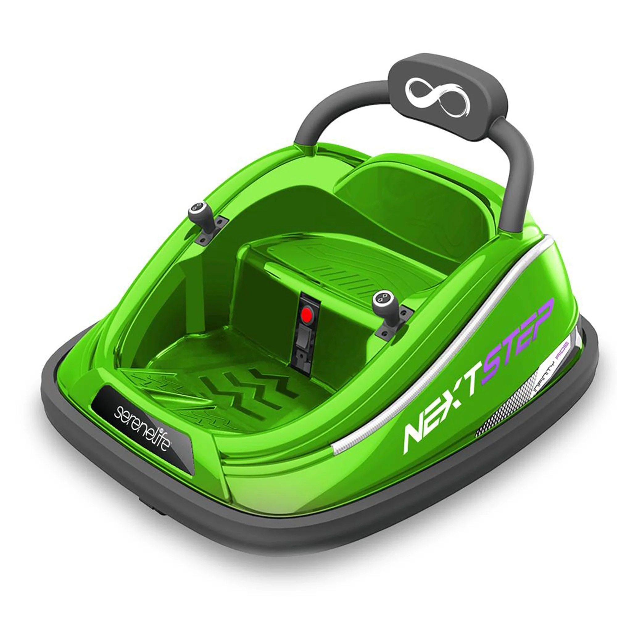 Serenelife 360 Degree Spinning Bumper Car w/Adjustable Belt & Controls, Green