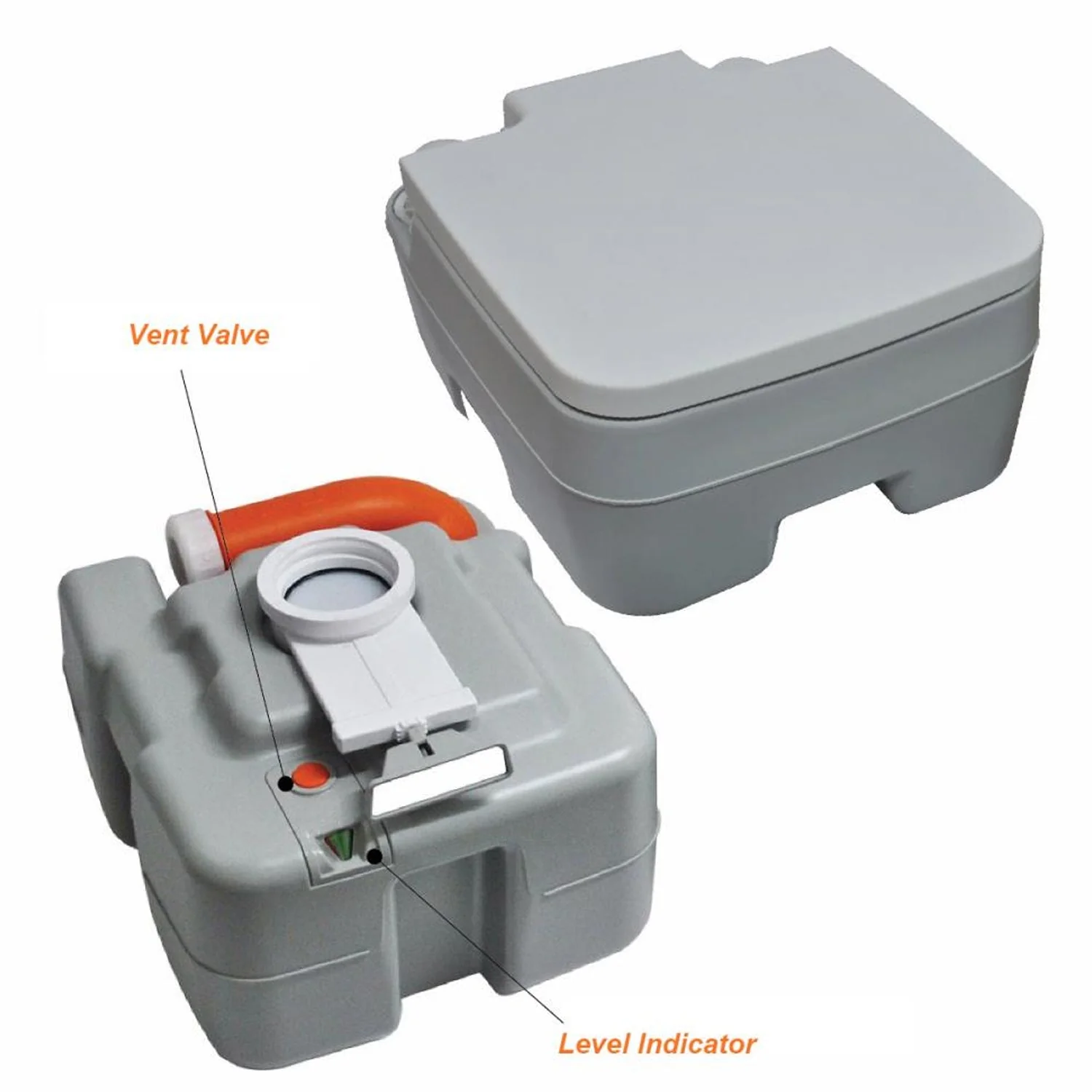 SereneLife 5.3 Gallon Portable Flushing Indoor Outdoor Travel Camping RV Toilet - Image 3