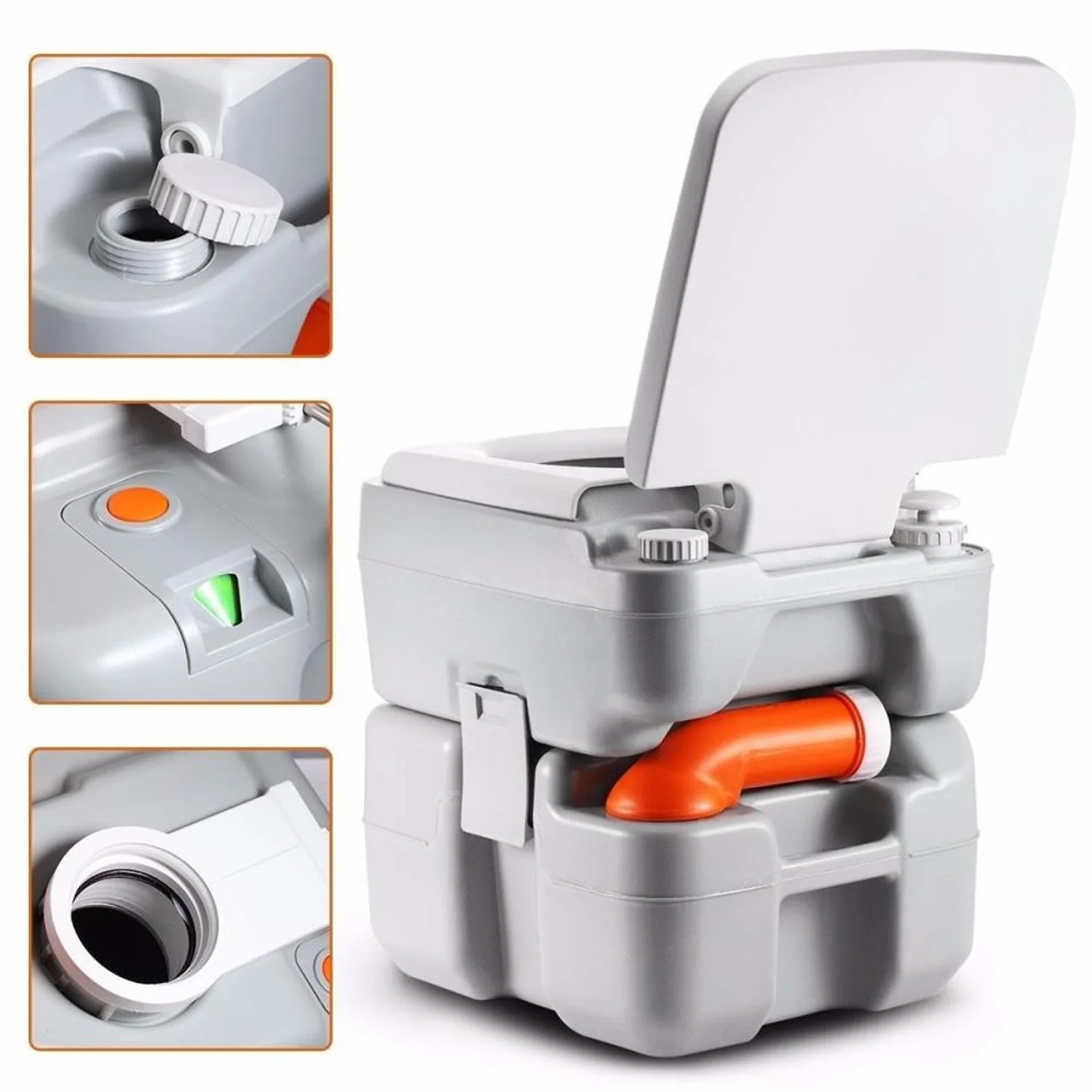 SereneLife 5.3 Gallon Portable Flushing Indoor Outdoor Travel Camping RV Toilet - Image 6