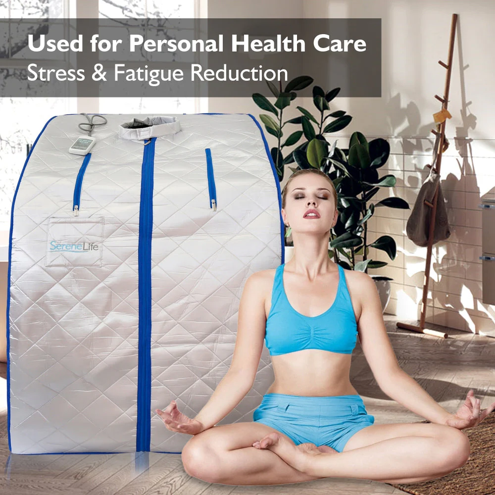 SereneLife Portable Infrared Home Spa 1 Person Steam Sauna with Foot Heating Pad - Image 5