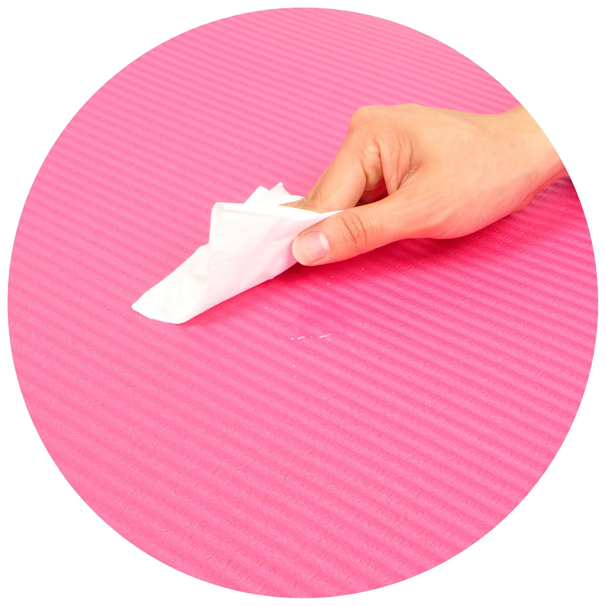 Signature Fitness 1" Extra Thick Exercise Fitness Yoga Mat w/ Carry Strap, Pink - Image 5