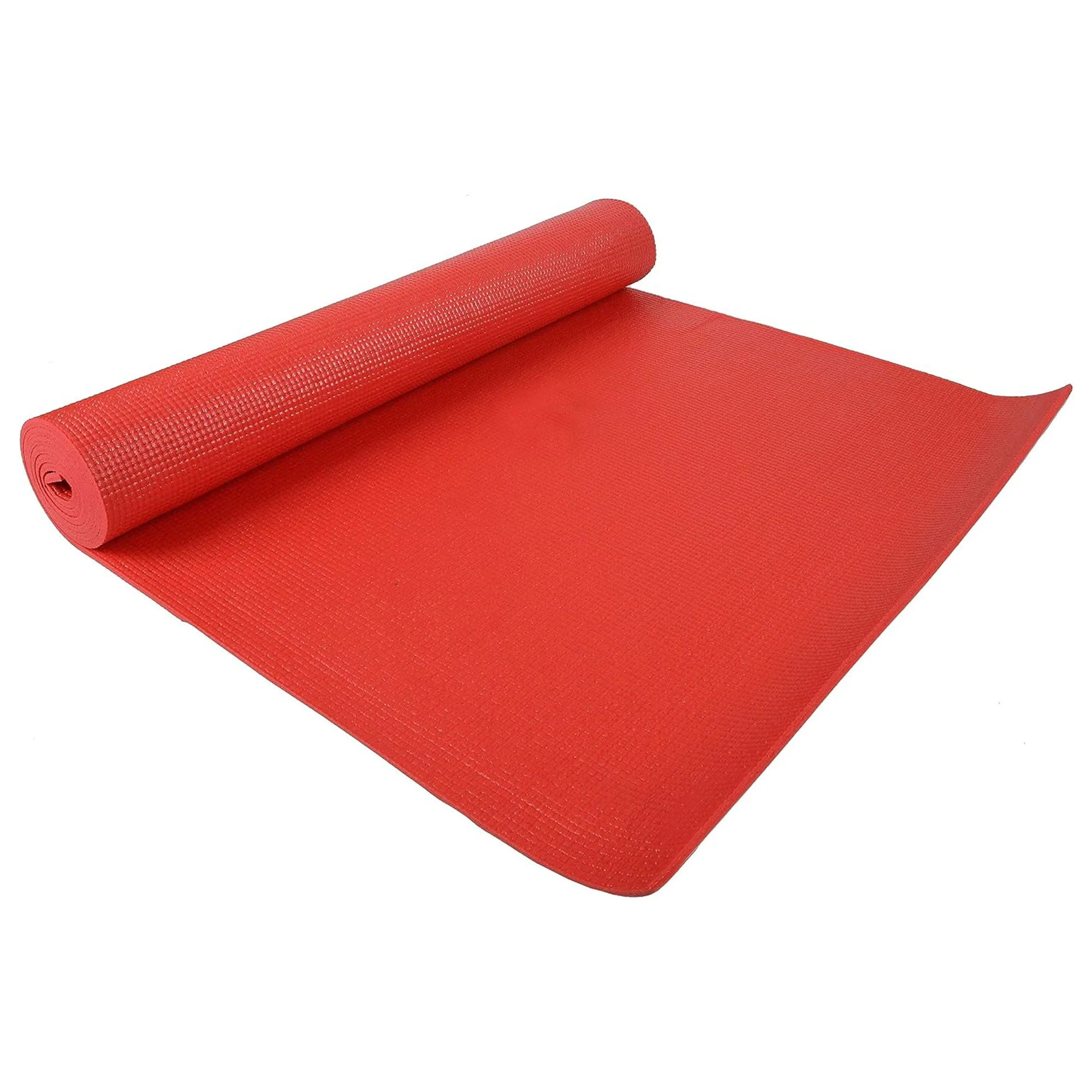 Signature Fitness All Purpose High Density No Tear Exercise Mat w/Strap, Red - Image 3