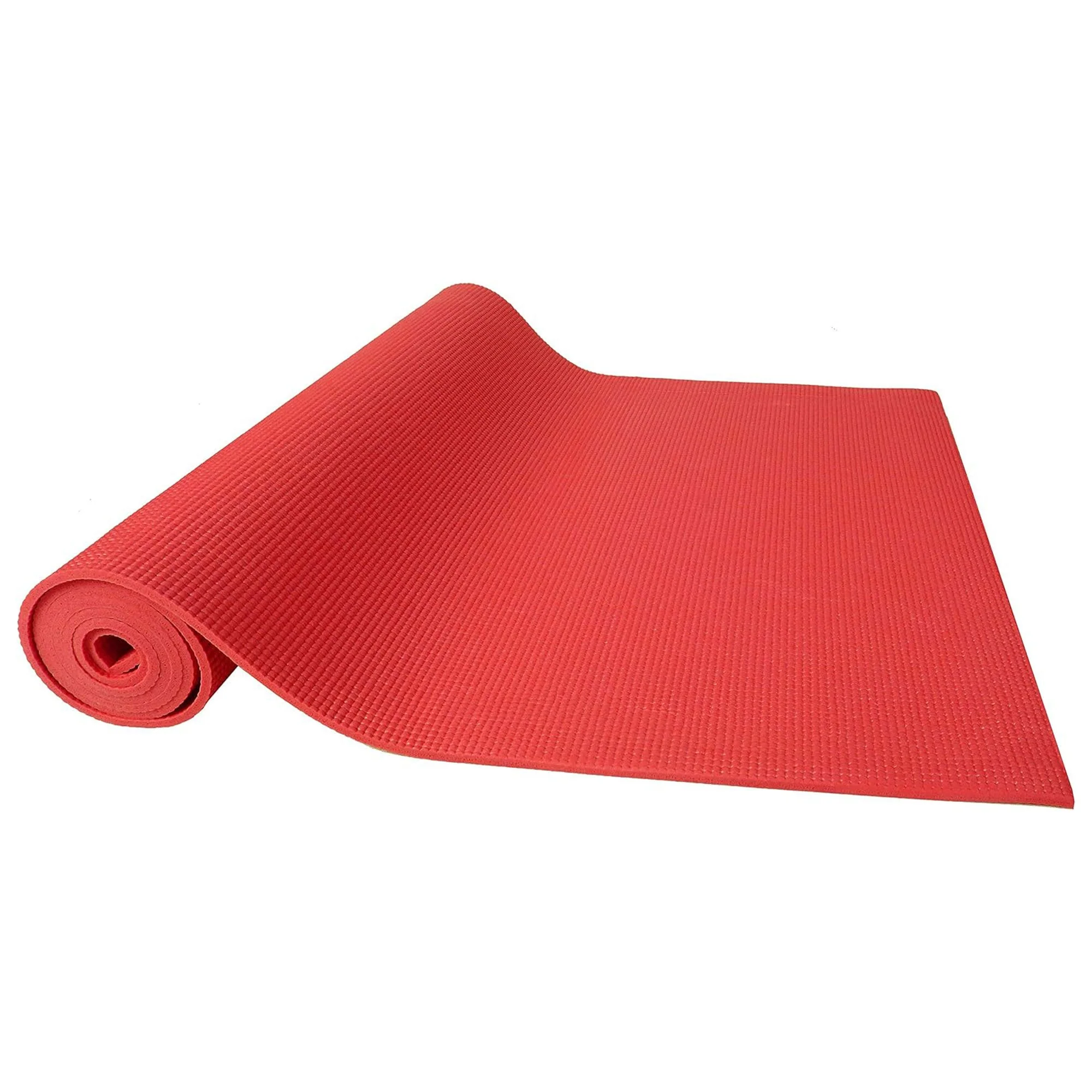 Signature Fitness All Purpose High Density No Tear Exercise Mat w/Strap, Red - Image 4