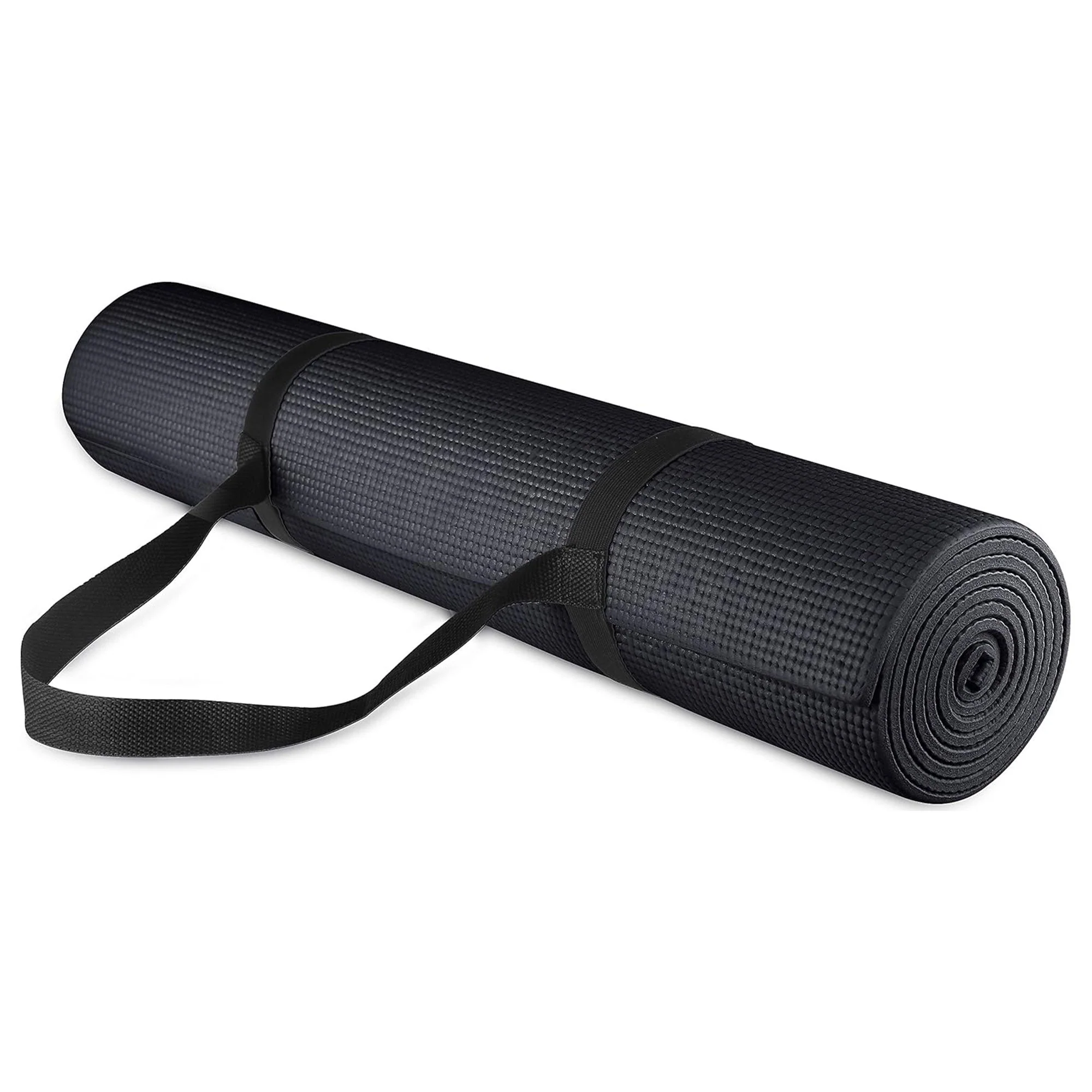 Signature Fitness All Purpose High Density No Tear Exercise Yoga Mat, Black - Image 2