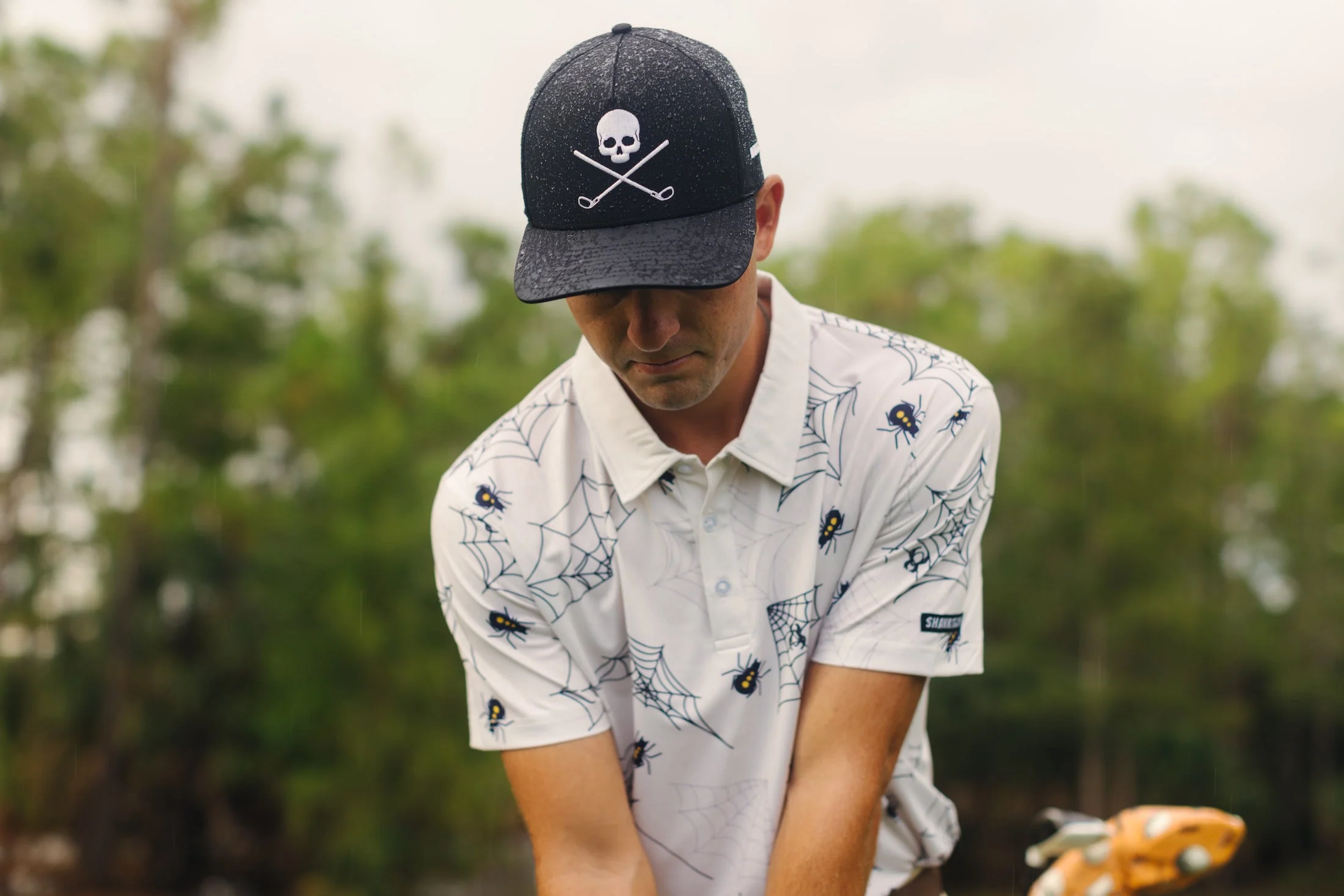 Skull And Crossbones Black Golf Hat - Image 2
