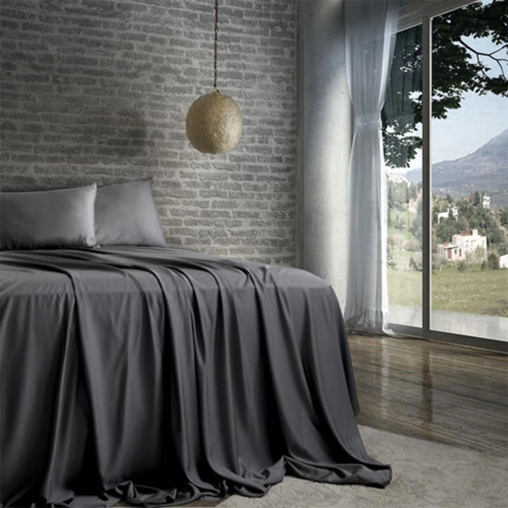 Sleepgram Bamboo Bed Sheet Set - 100% Pure Organic Bamboo Sheet Set - Breathable, Cooling, and Eco Friendly - 4 Pieces (Twin XL, Grey) - Image 4