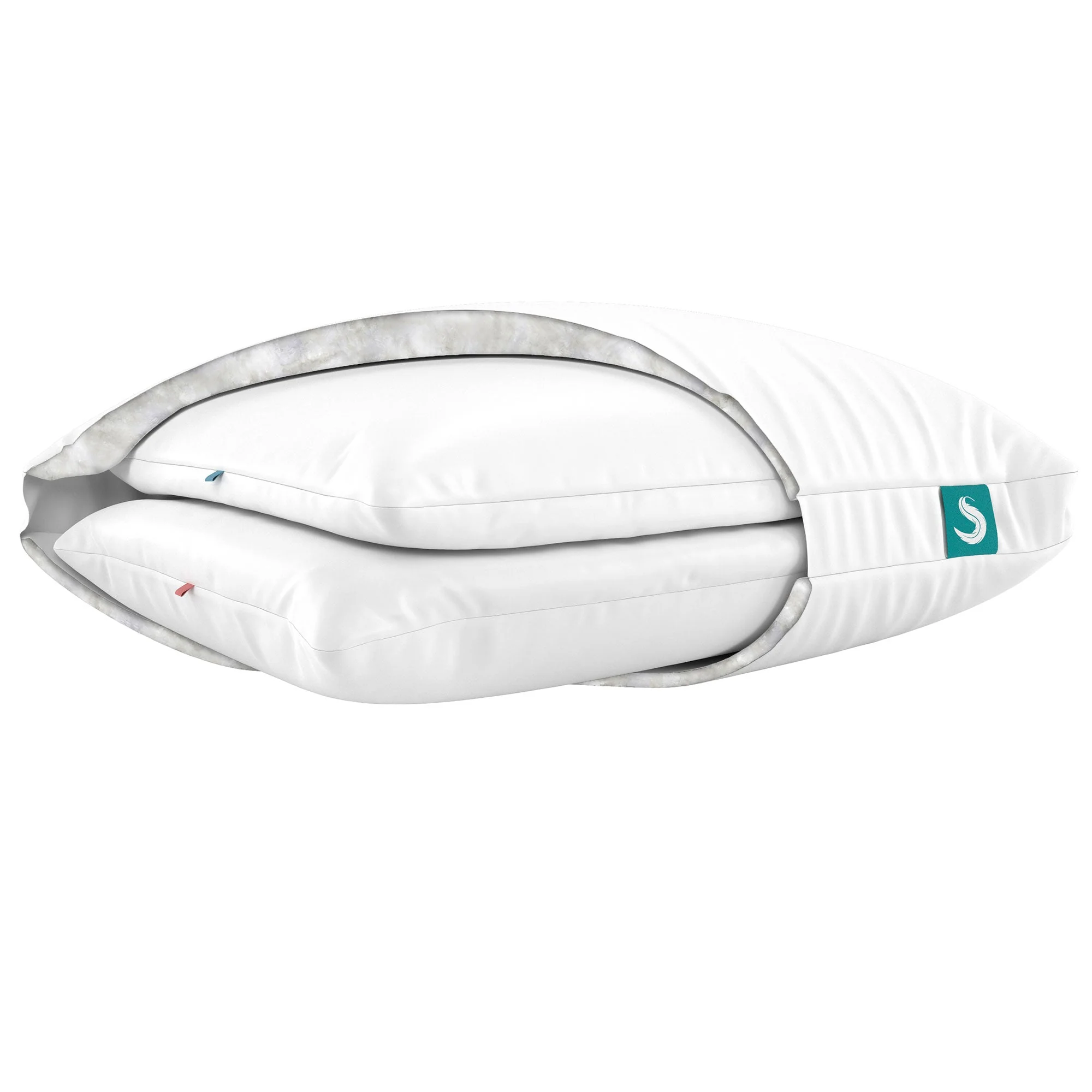 Sleepgram Bed Support Sleeping Pillow with Cover, Queen Size, White (2 Pack) - Image 9