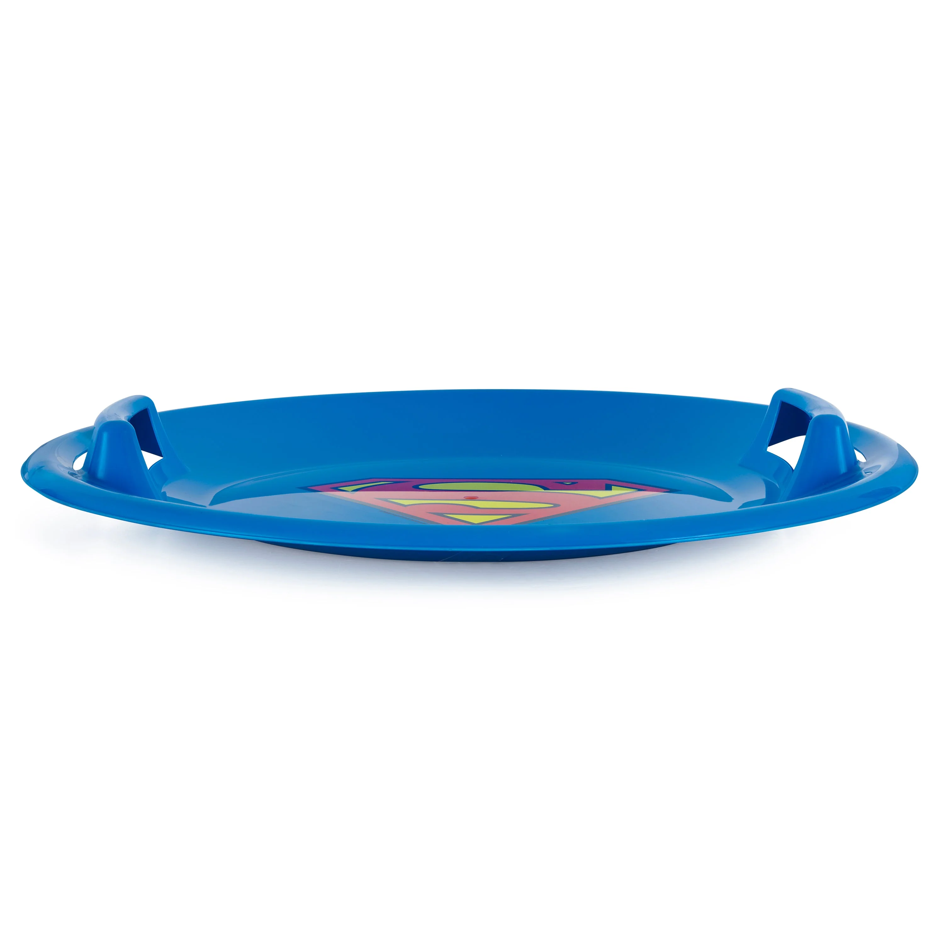 Slippery Racer Downhill Pro Superman Plastic Saucer Disc Snow Sled Slider, Blue - Image 3