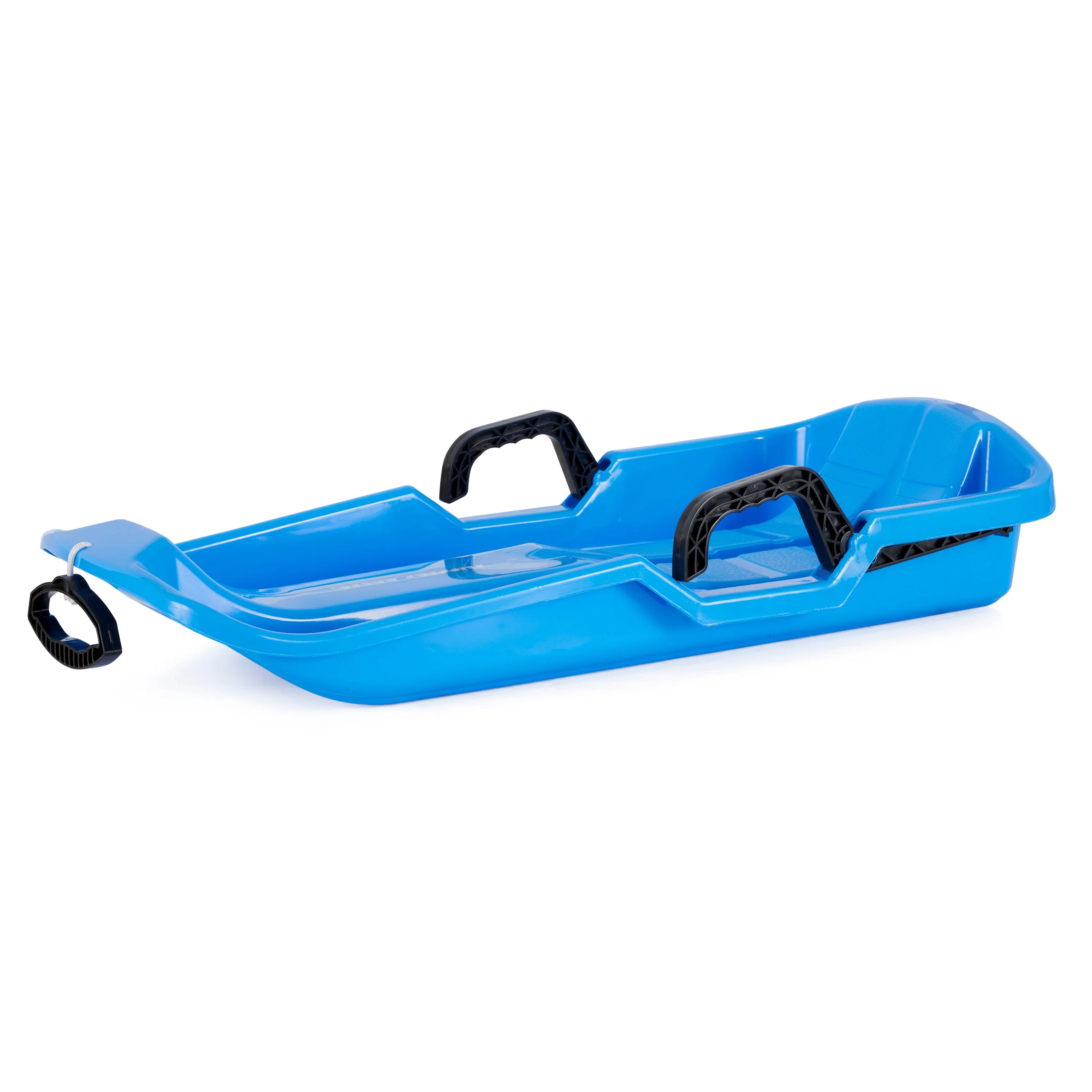 Slippery Racer Downhill Thunder Kids Toddler Plastic Toboggan Snow Sled, Blue - Image 2